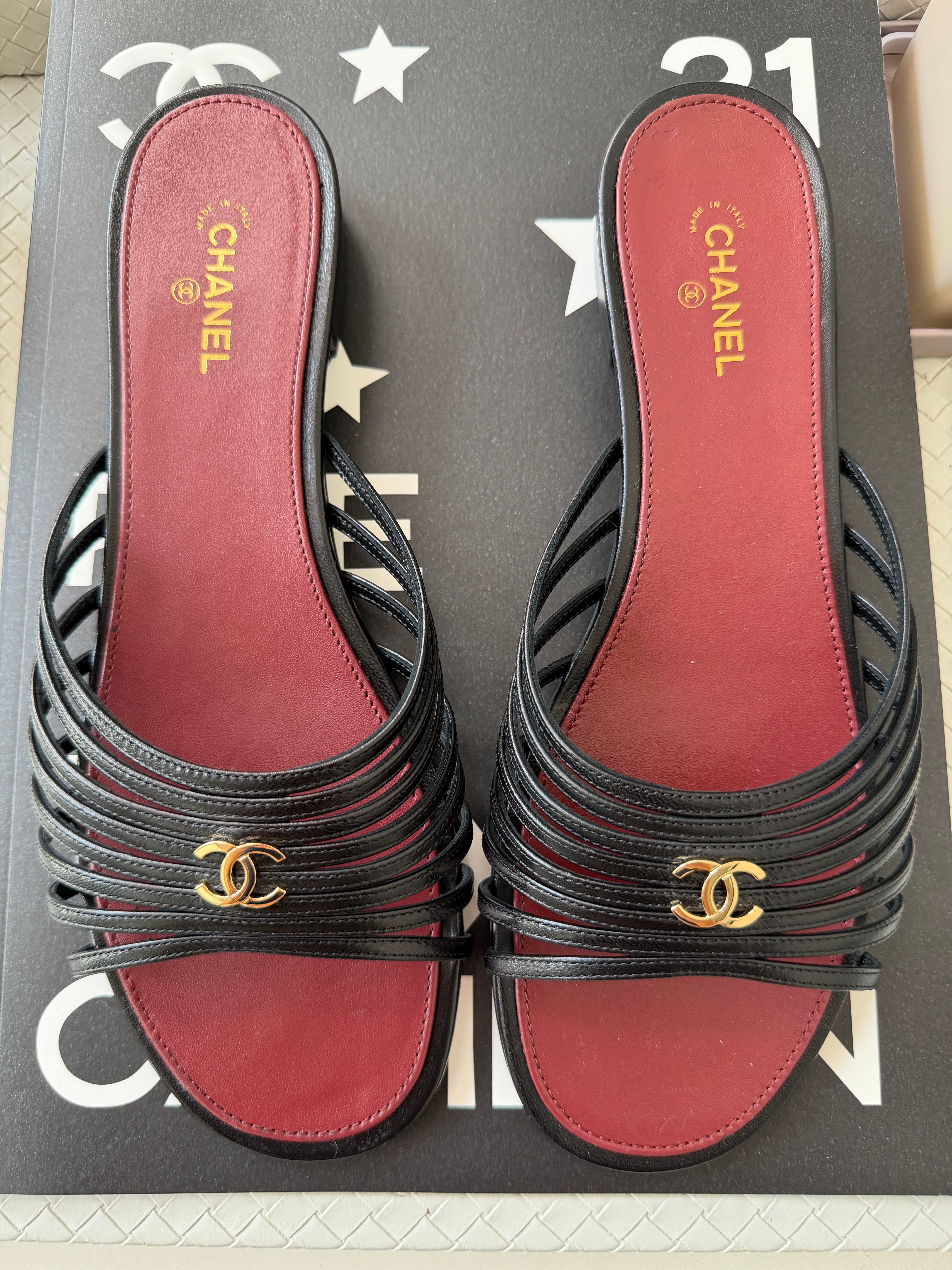 Chanel 2026 Métiers d'Art Blazy Black Leather Strappy Gold CC Logo