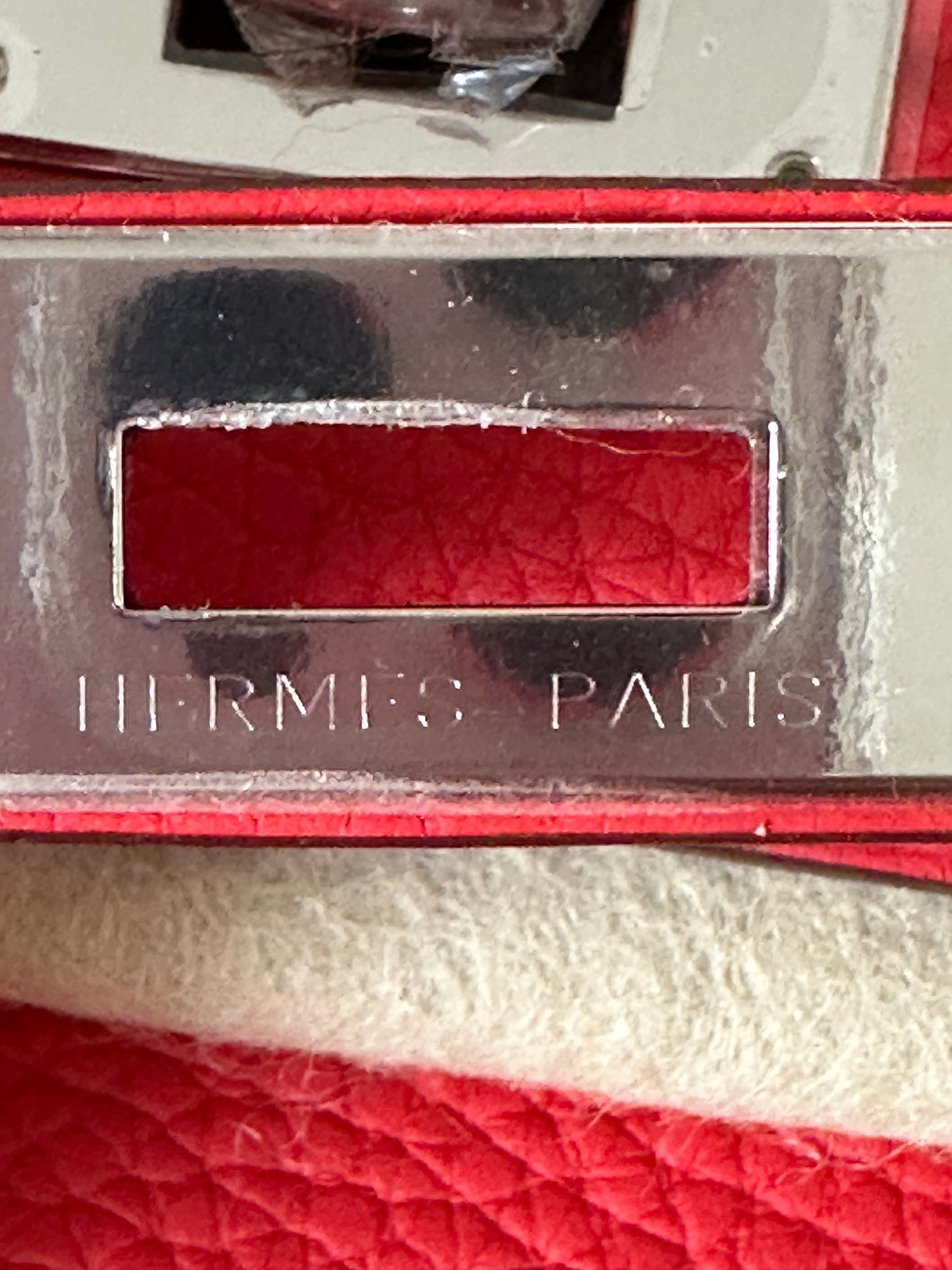 Hermes Kelly 35 Rouge Tomate Red Retourne Togo Leather Palladium Hardware PHW Bag Handbag