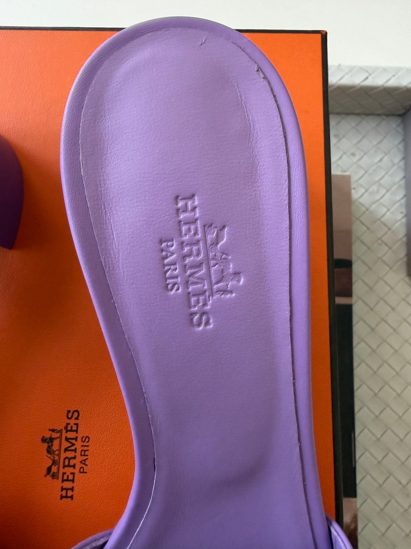 HERMES H OASIS VIOLET PARME SANDALS MULE FLIP FLOPS SHOES SLIDES