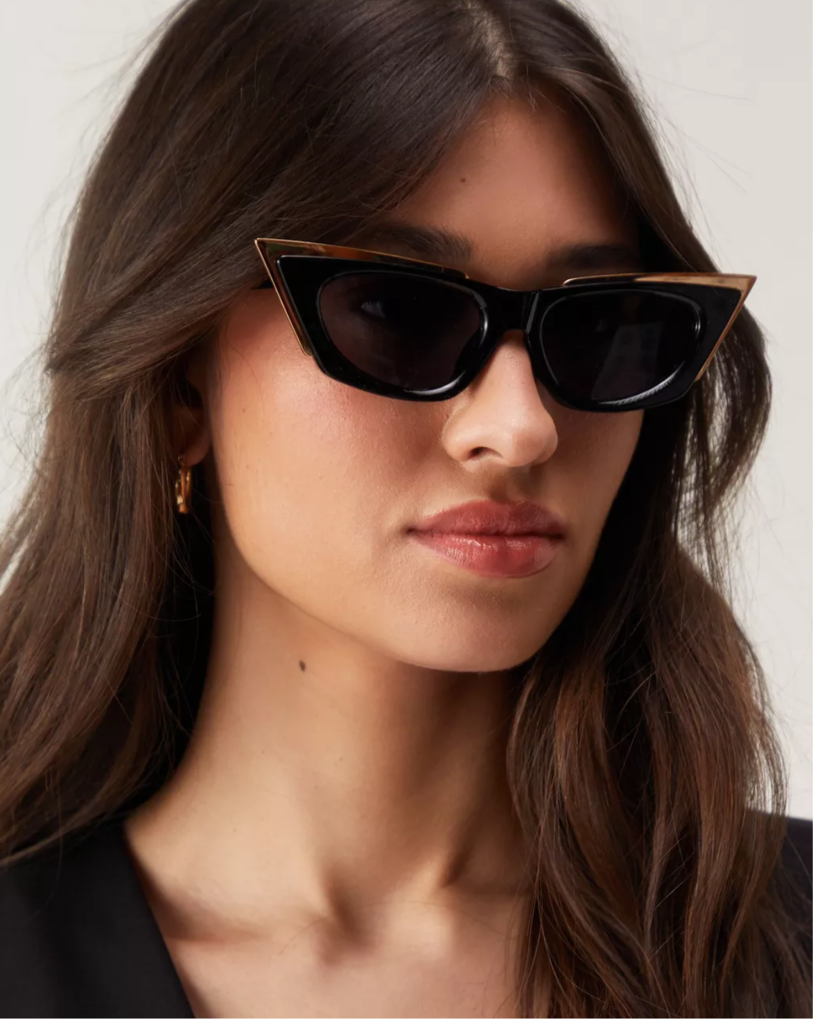 Valentino Garavani 5517 V-Goldcut I VLS 113A Gold Black Frame Acetate & Titanium Cat Eye Sunglasses
