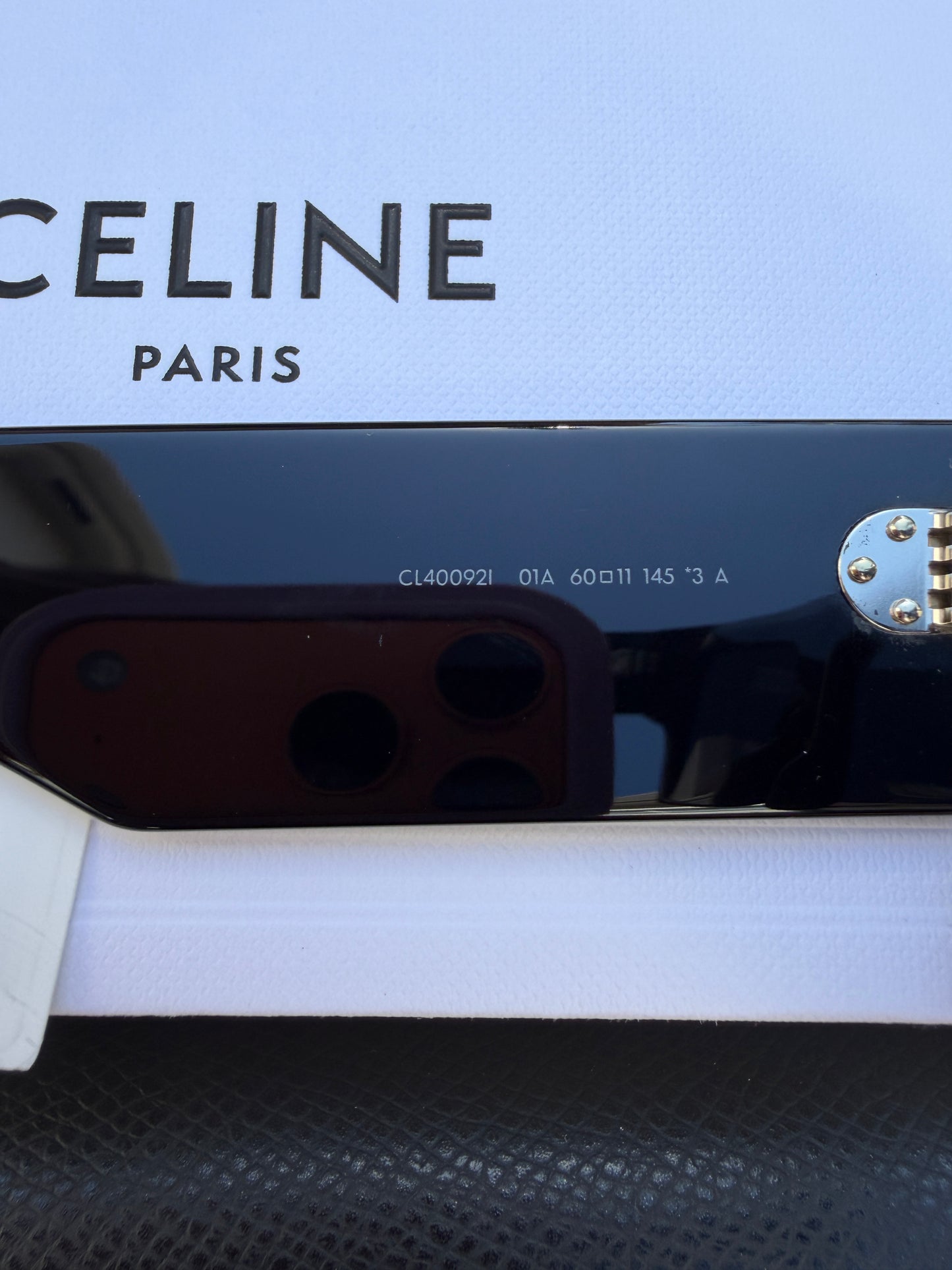 CELINE ICONIC BOLD 3 DOTS 60MM BLACK SMOKE FLAT TOP SQUARE SUNGLASSES