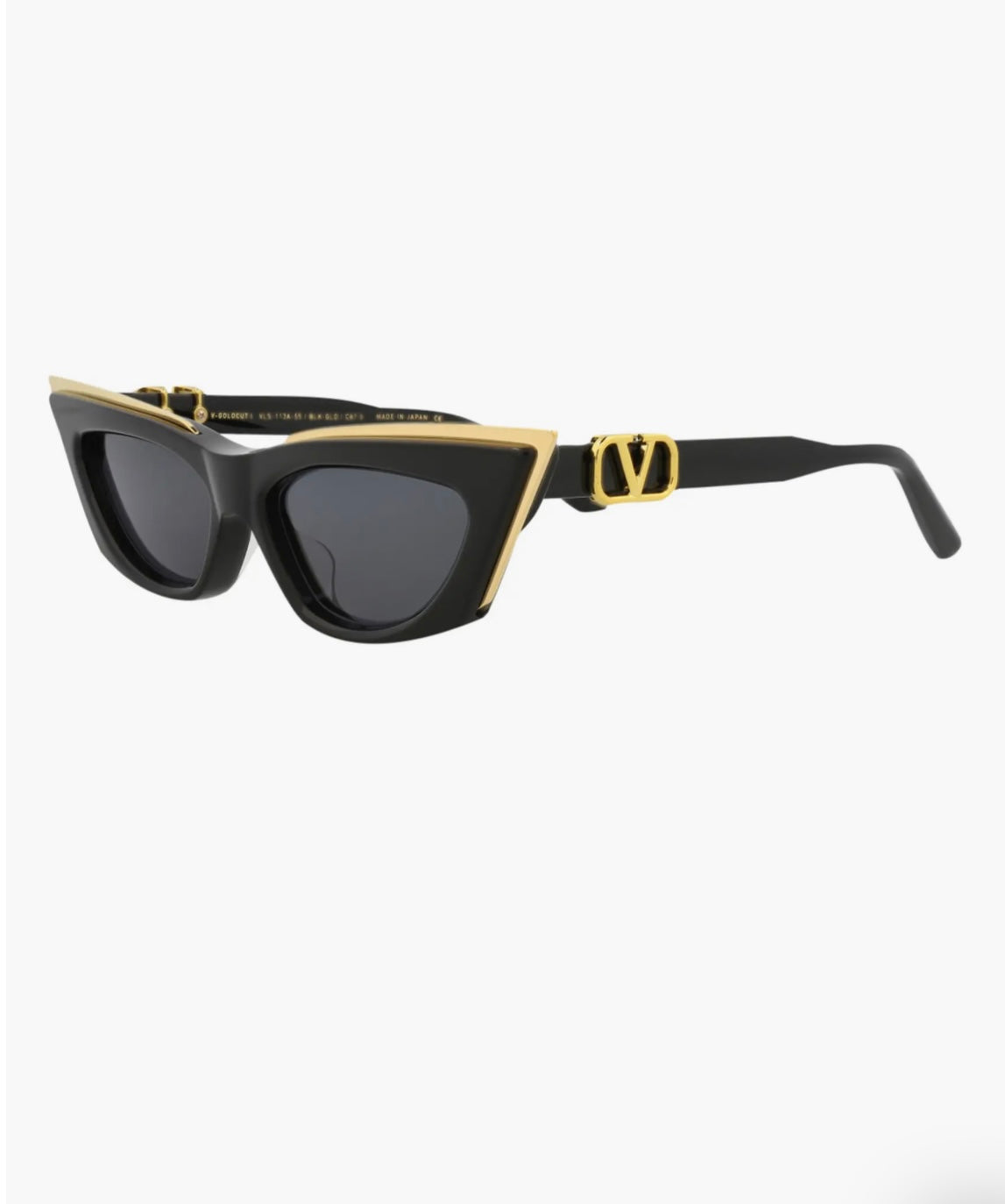 Valentino Garavani 5517 V-Goldcut I VLS 113A Gold Black Frame Acetate & Titanium Cat Eye Sunglasses