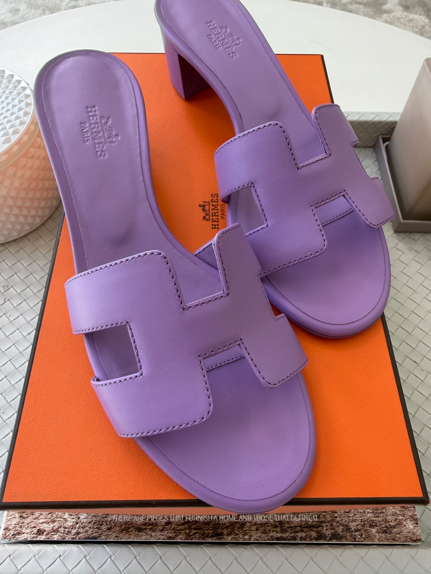 HERMES H OASIS VIOLET PARME SANDALS MULE FLIP FLOPS SHOES SLIDES