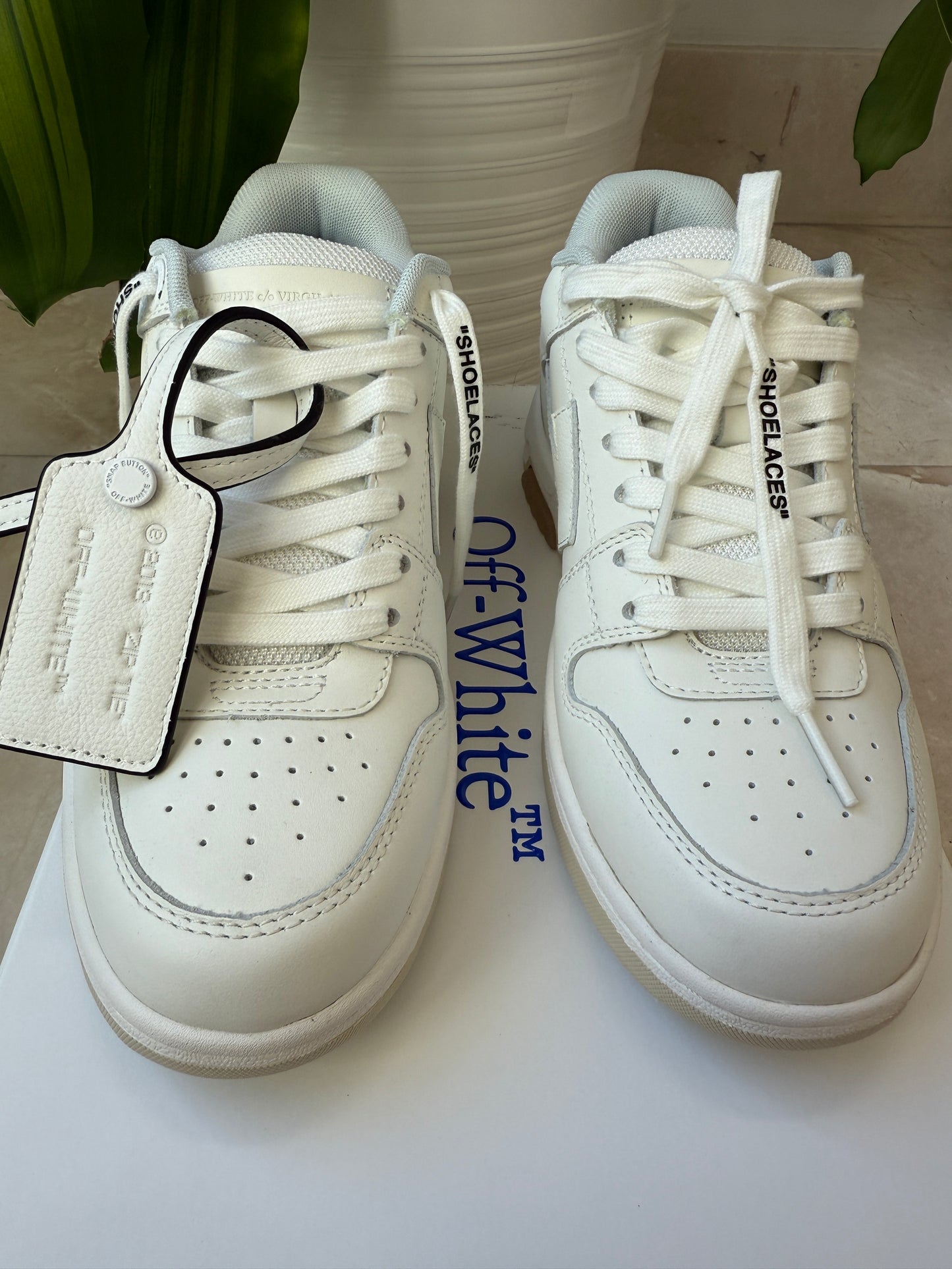 Off-White Out Of Office Arrow Calfskin White Black Lace Up Sneakers