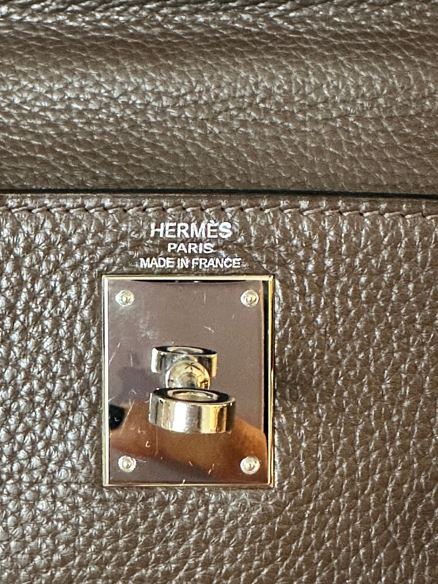 Hermes Kelly 28 Cafe Coffee Brown Clemence Palladium Hardware PHW Pre-Owned