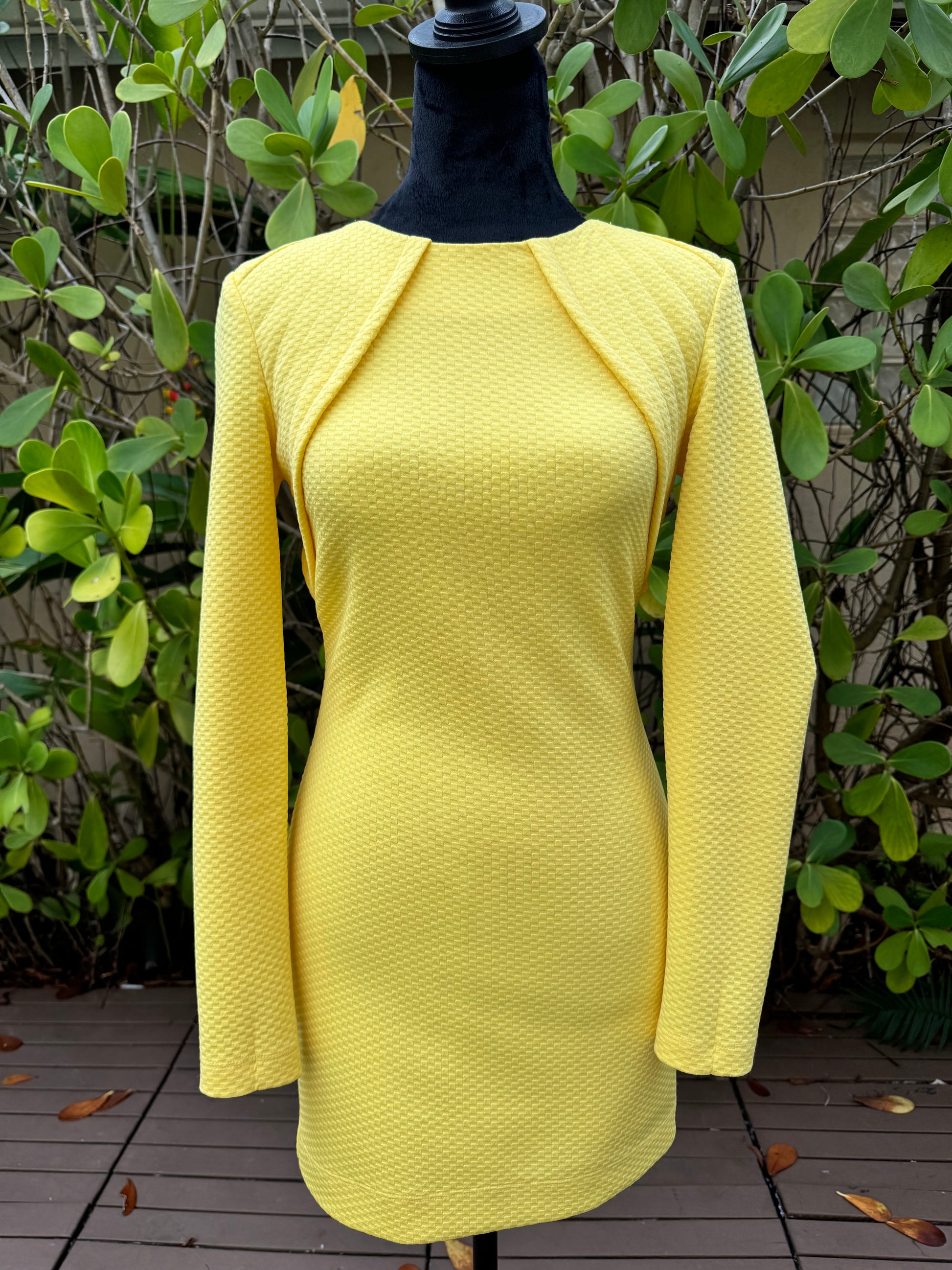 Cut25 By Yigal Azrouel Women's Micro Knit Fitted Long Sleeve Dress Yel Miami Lux Boutique Cut25 By Yigal Azrouel Women's Micro Knit Fitted Long Sleeve Dress Yel Miami Lux Boutique