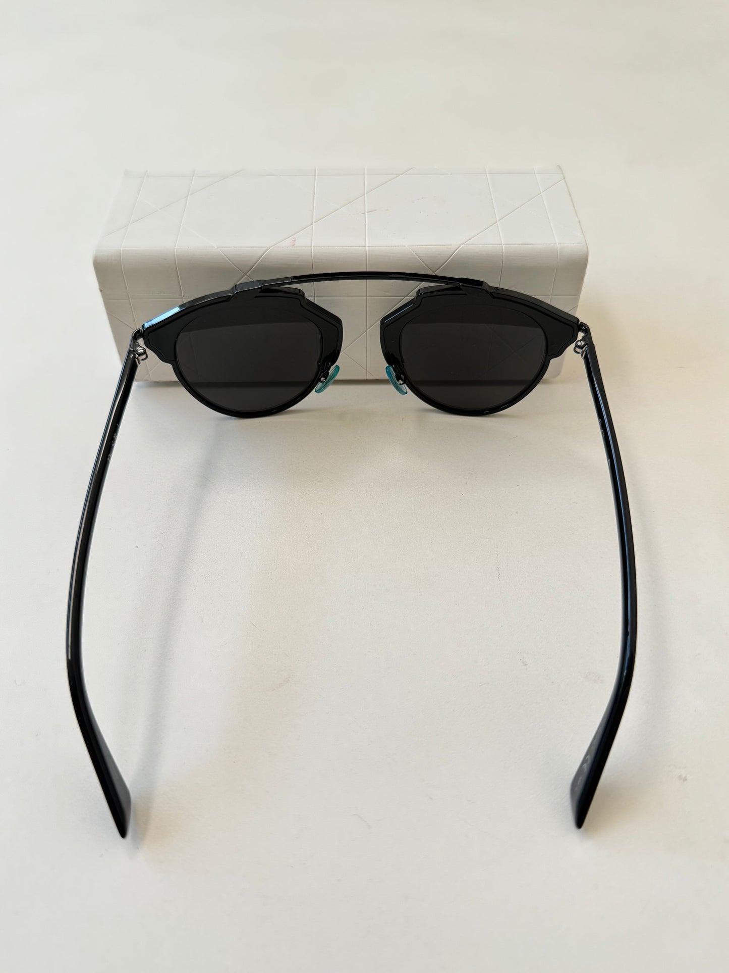 Dior So Real Black Silver Metal Plastic Aviator Gradient Mirrored Sunglasses