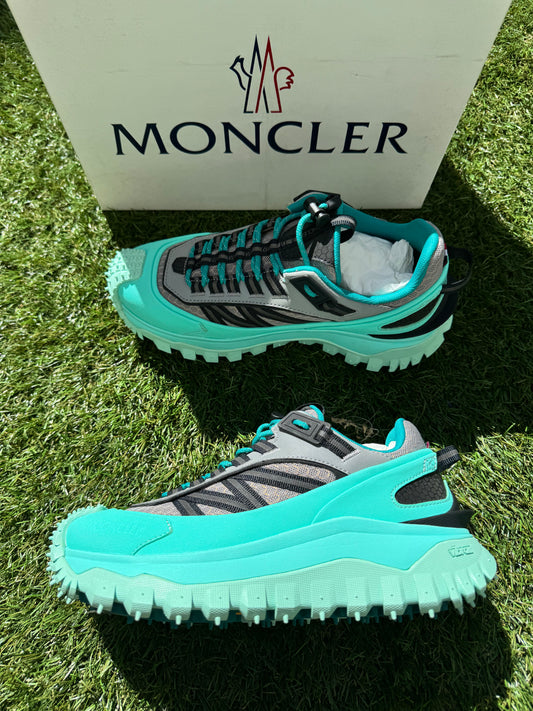 Moncler Trailgrip GTX Chunky Sole Turquoise Neon Gray Low Top Trekking Sneakers