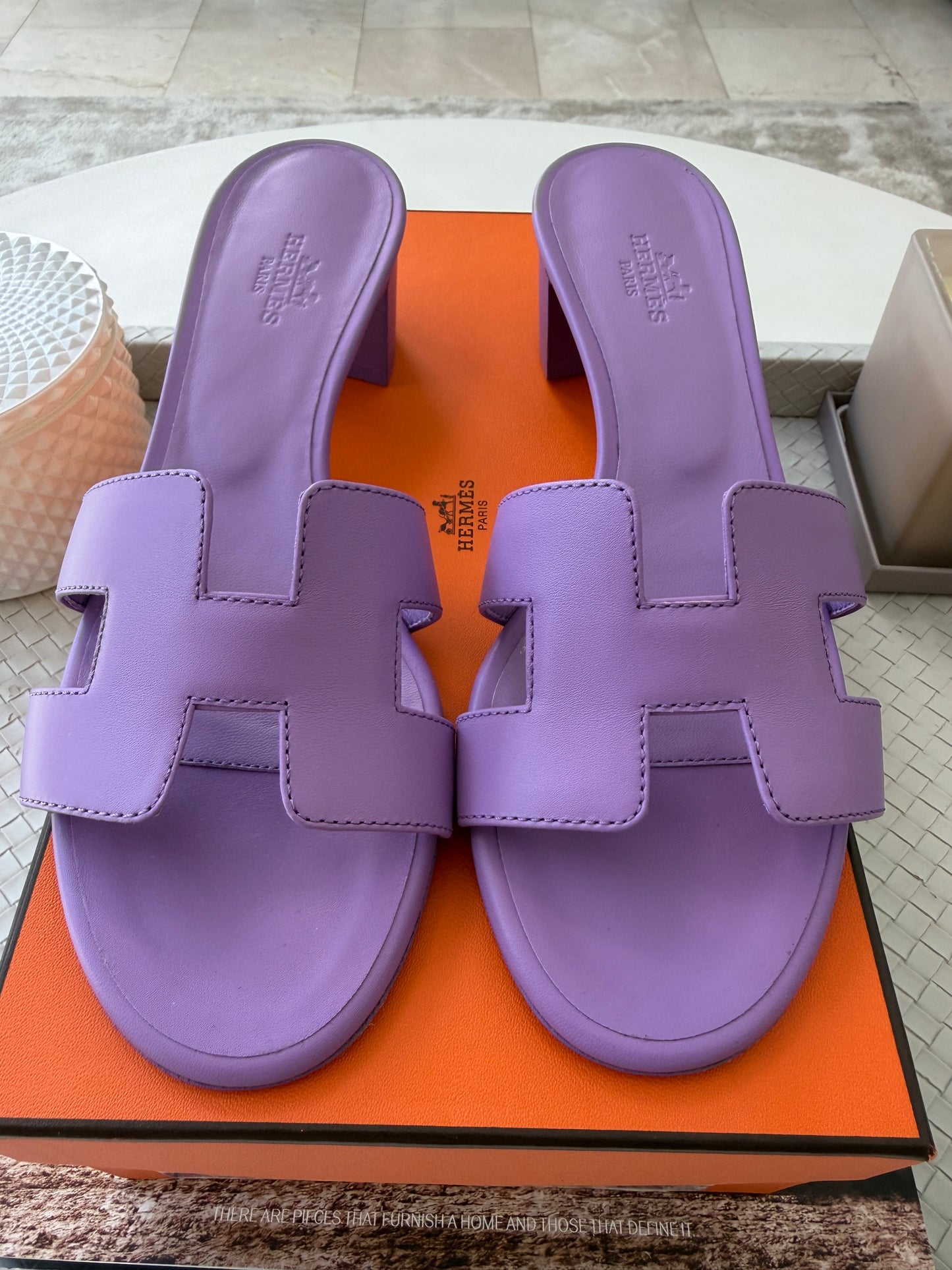 HERMES H OASIS VIOLET PARME SANDALS MULE FLIP FLOPS SHOES SLIDES