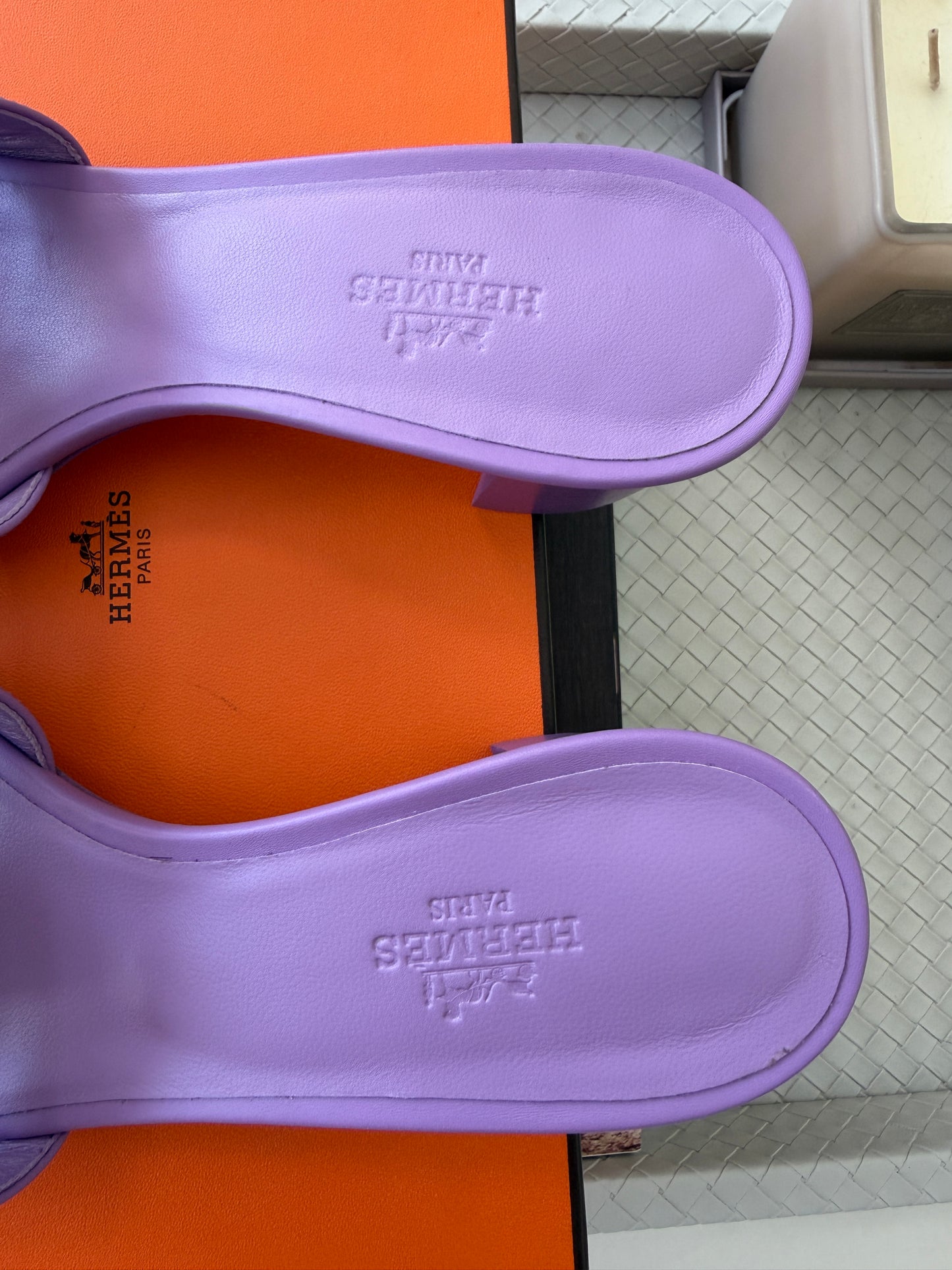 HERMES H OASIS VIOLET PARME SANDALS MULE FLIP FLOPS SHOES SLIDES