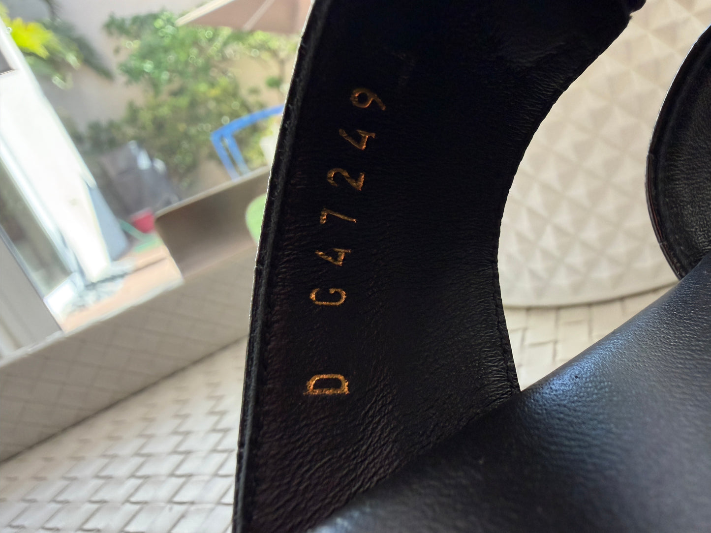Chanel SS 26 Blazy Black Leather Croc Embossed CC Logo Slides Flat Flip Flop Mules Sandals