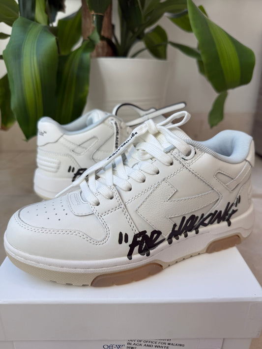 Off-White Out Of Office Arrow Calfskin White Black Lace Up Sneakers