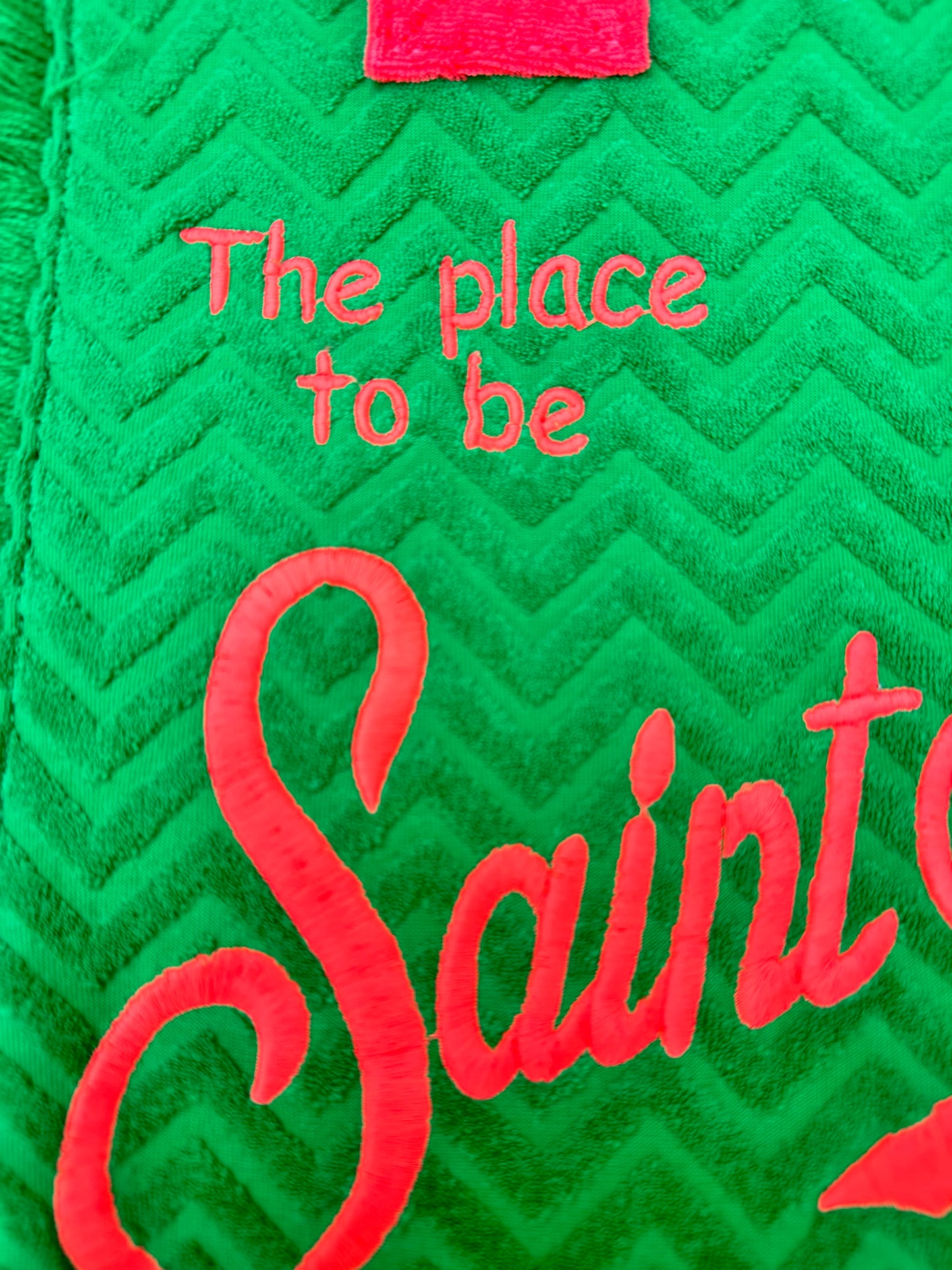 MC2 Saint Barth Vanity Terry Embossed Green Fuchsia Pink Beach Tote Bag