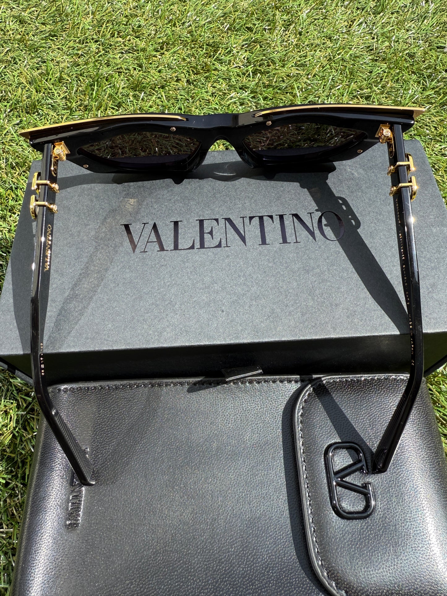 Valentino Garavani 5517 V-Goldcut I VLS 113A Gold Black Frame Acetate & Titanium Cat Eye Sunglasses