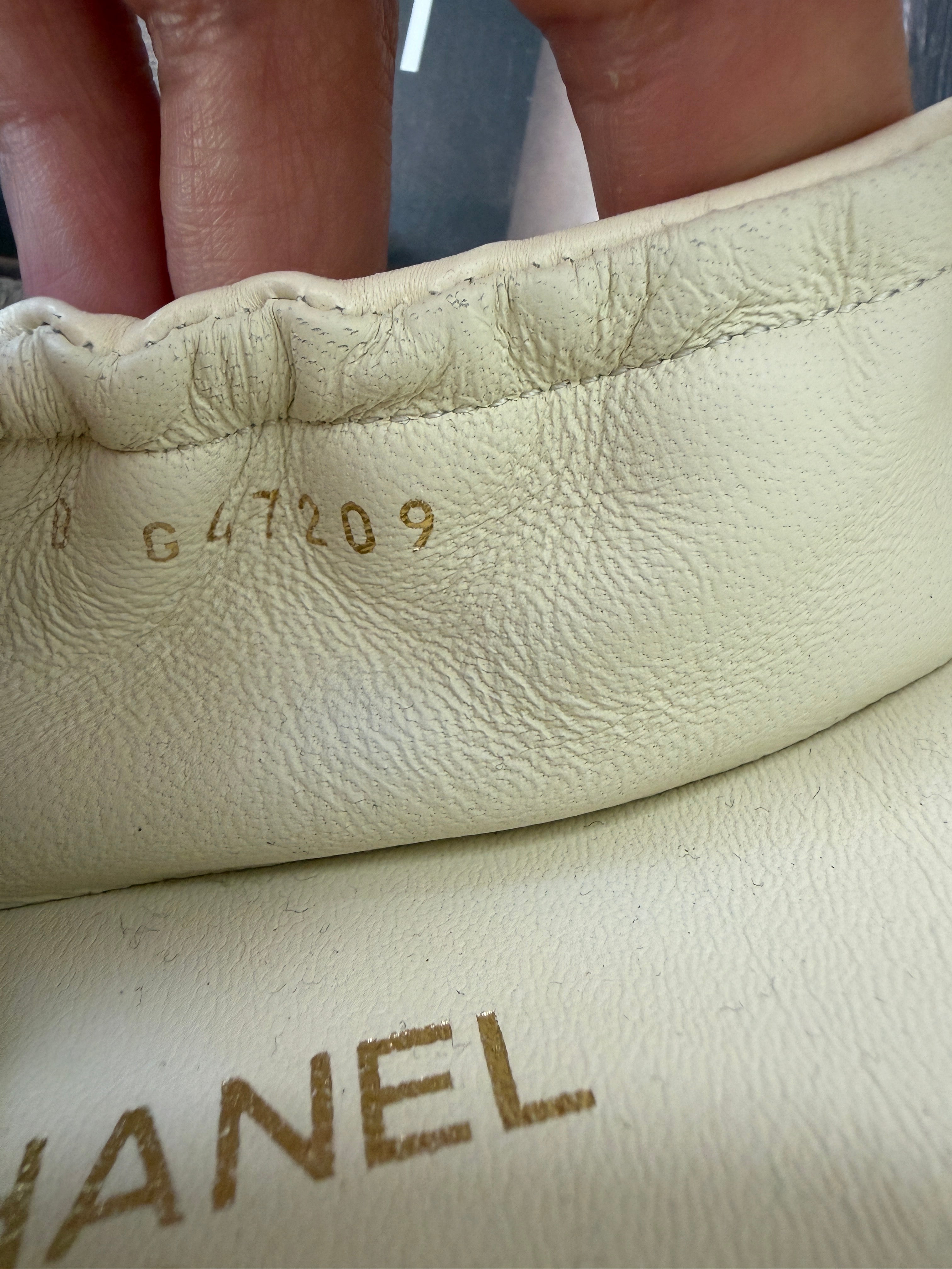 Chanel SS 26 Blazy Ivory Lambskin Square Toe CC Logo Turn-lock