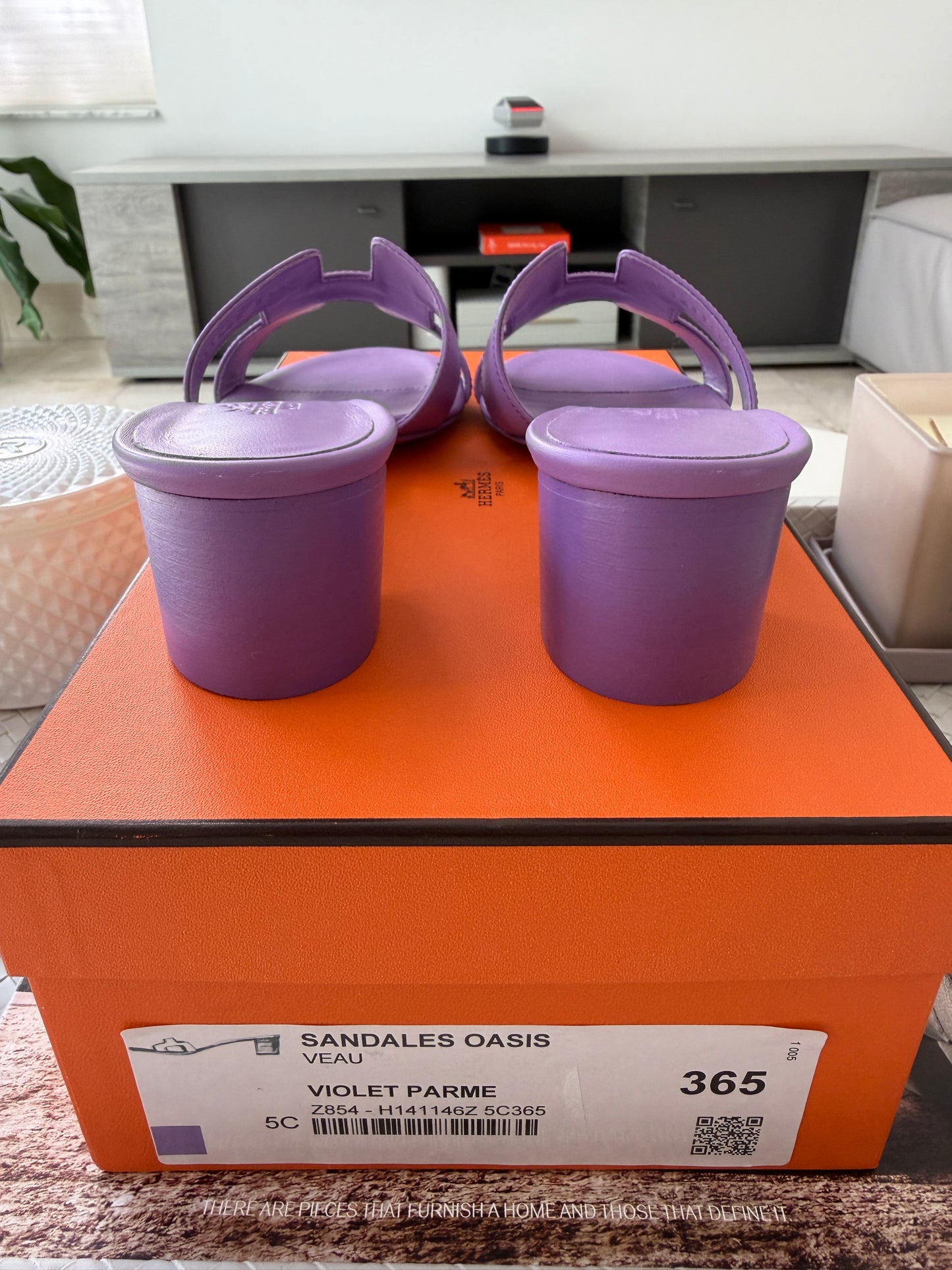 HERMES H OASIS VIOLET PARME SANDALS MULE FLIP FLOPS SHOES SLIDES