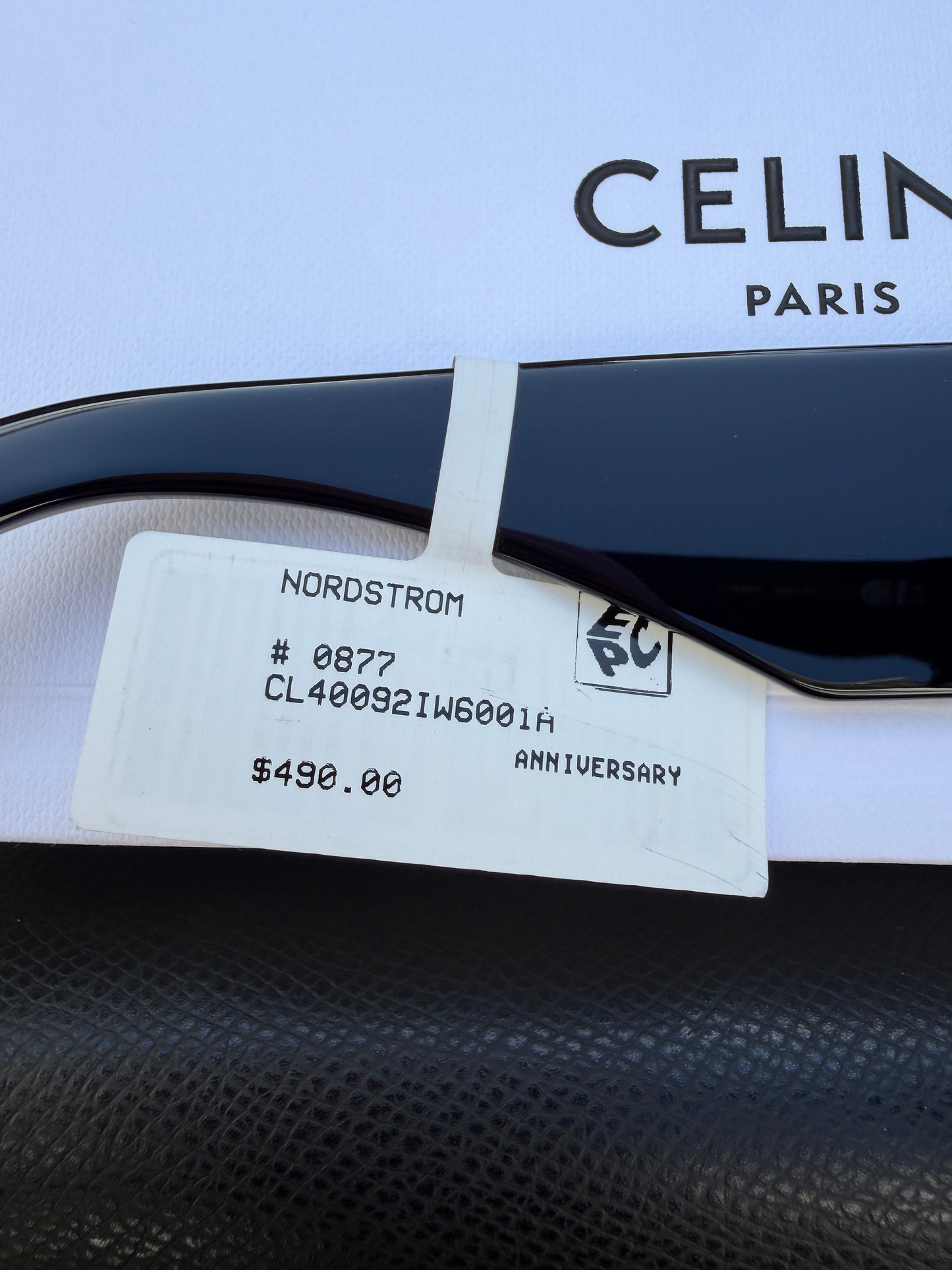 CELINE ICONIC BOLD 3 DOTS 60MM BLACK SMOKE FLAT TOP SQUARE SUNGLASSES