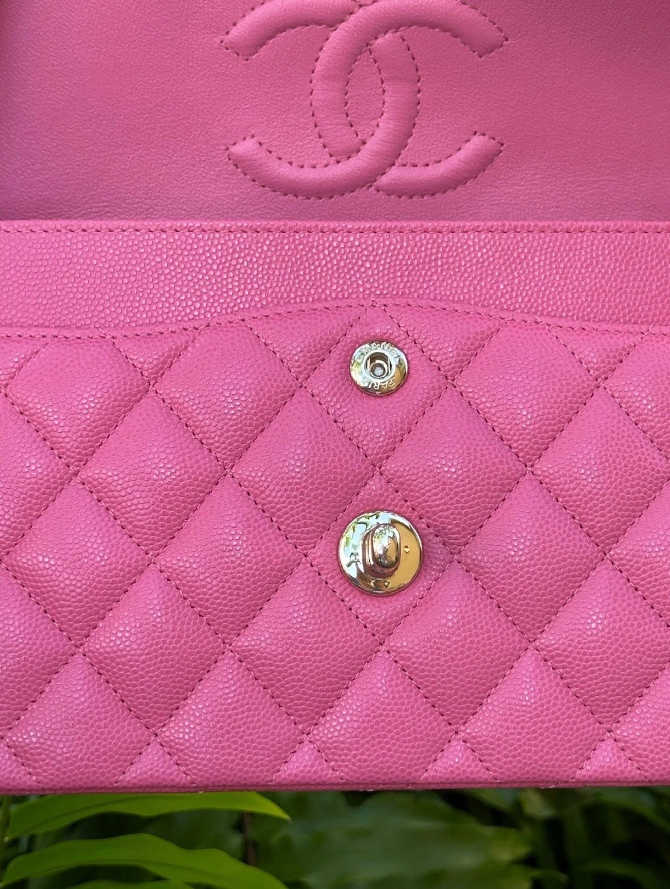 CHANEL PINK CAVIAR LEATHER SMALL CLASSIC DOUBLE FLAP BAG LIGHT GOLD HARDWARE