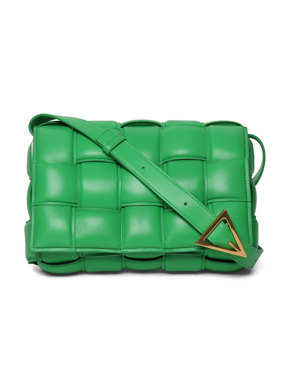 BOTTEGA VENETA PARAKEET GRASS GREEN INTRECCIATO PADDED CASSETTE BAG CROSSBODY HANDBAG