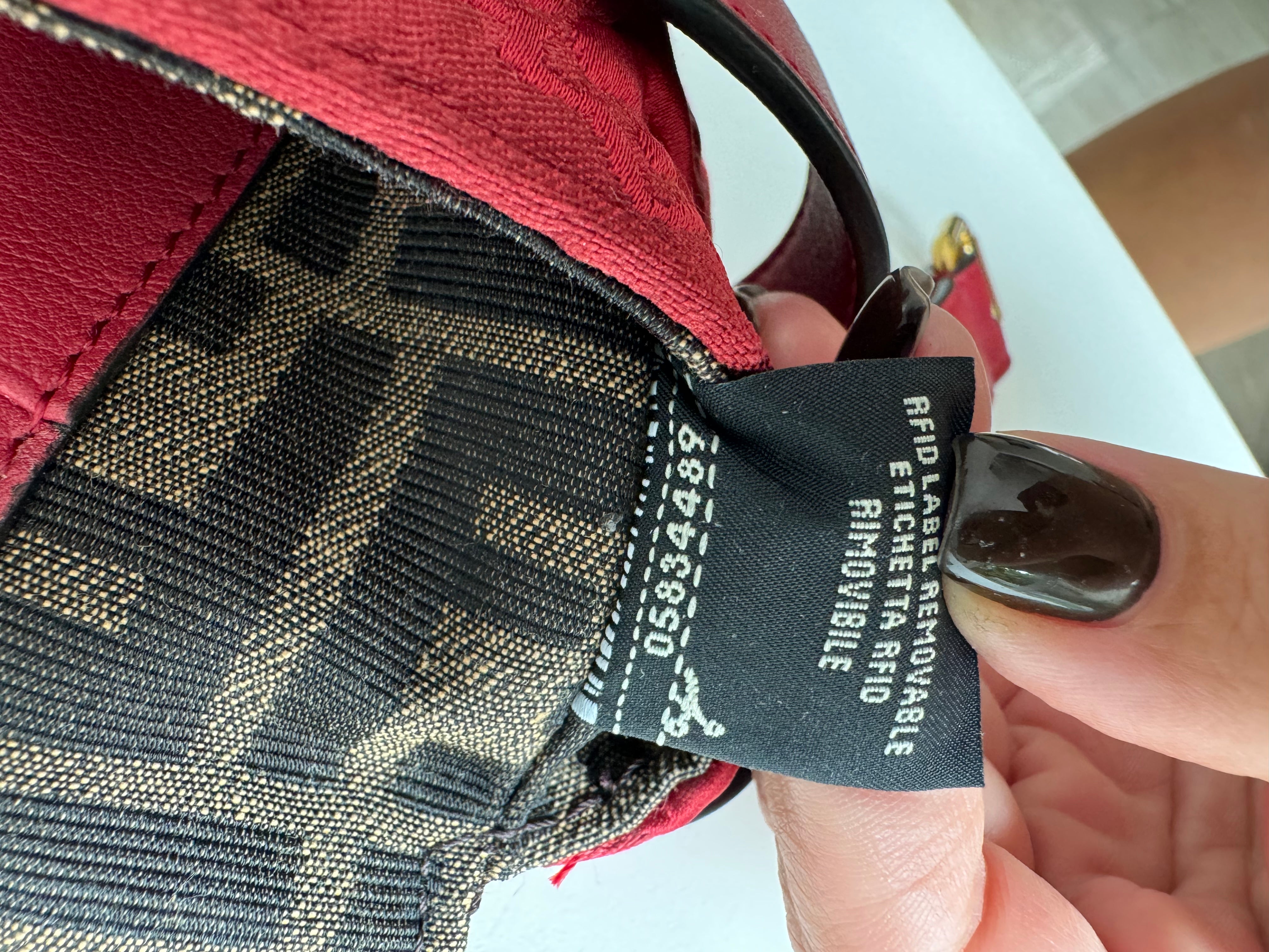 Fendi Red Rosso Fabric Floral Embroidered Hip Belt Pouch Baguette Bag Miami Lux Boutique