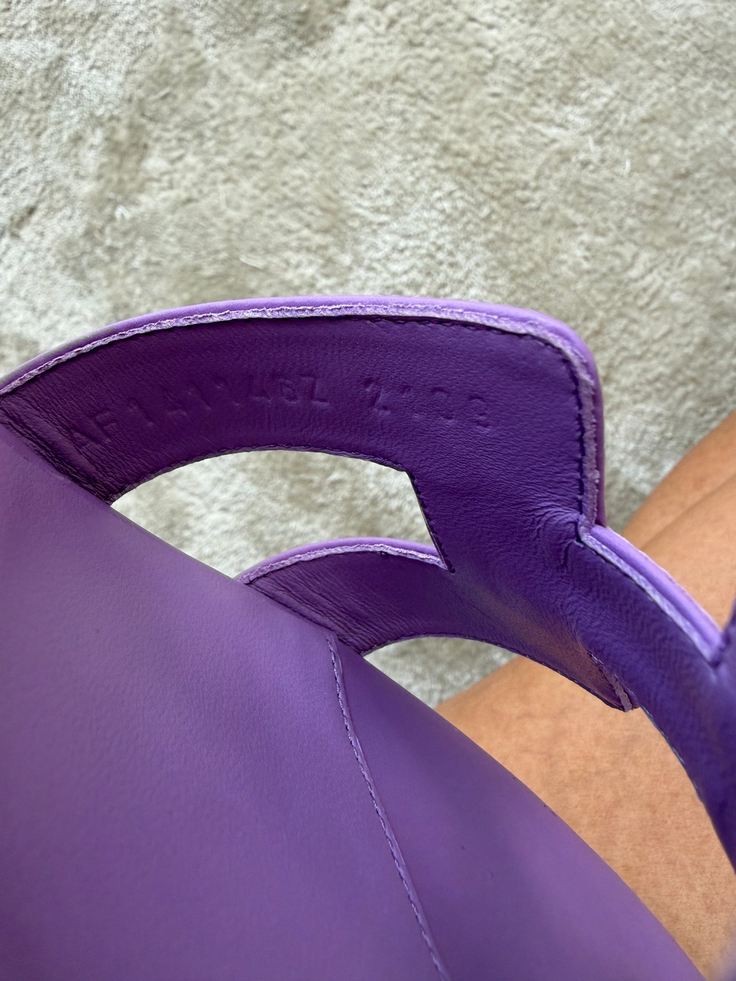 HERMES H OASIS VIOLET PARME SANDALS MULE FLIP FLOPS SHOES SLIDES