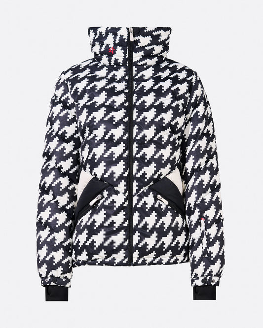 Perfect Moment Houndstooth Black White Ski Duvet Down Jacket Puffer Ski Jacket S