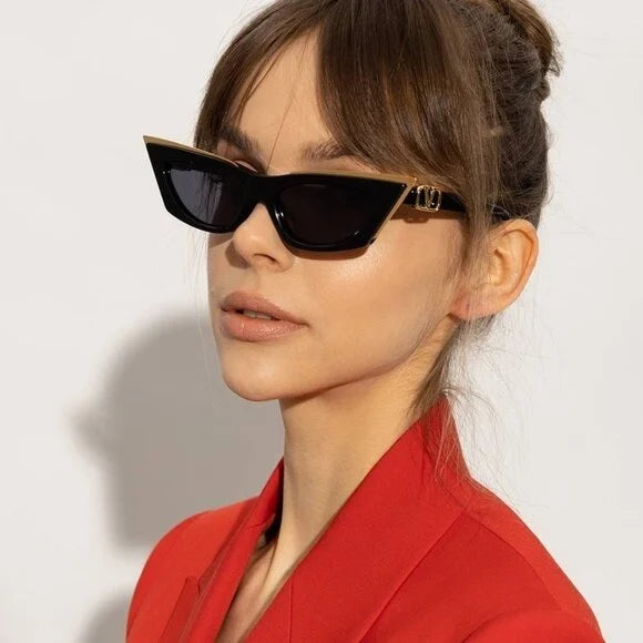 Valentino Garavani 5517 V-Goldcut I VLS 113A Gold Black Frame Acetate & Titanium Cat Eye Sunglasses