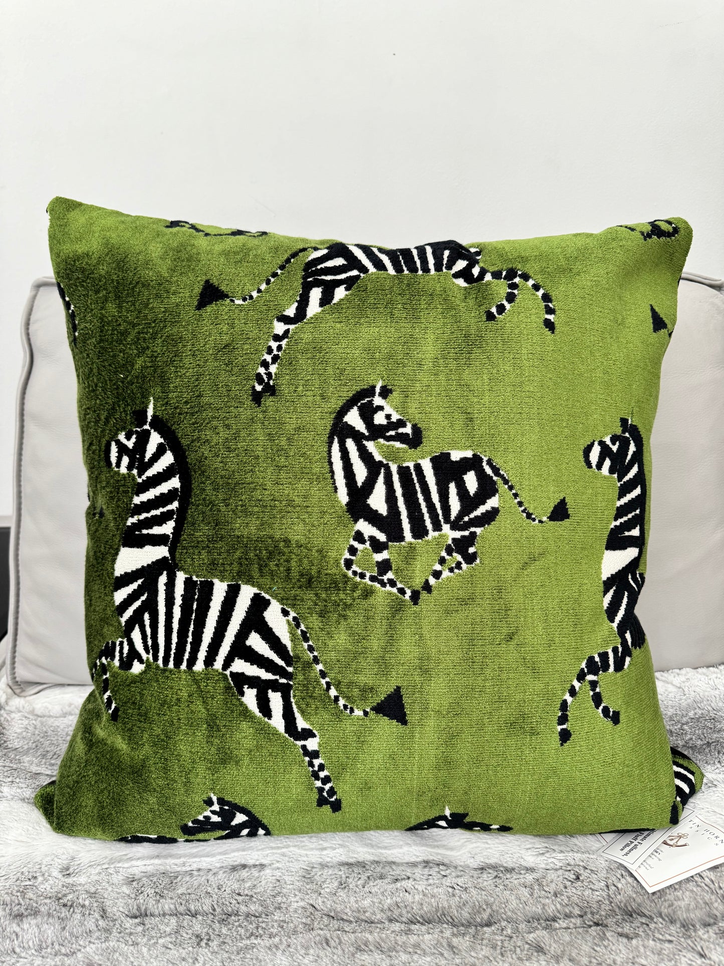 Pacific Coast Austin Horn 22x22 Kona Zebra Green Black Decorative Pillow NWT