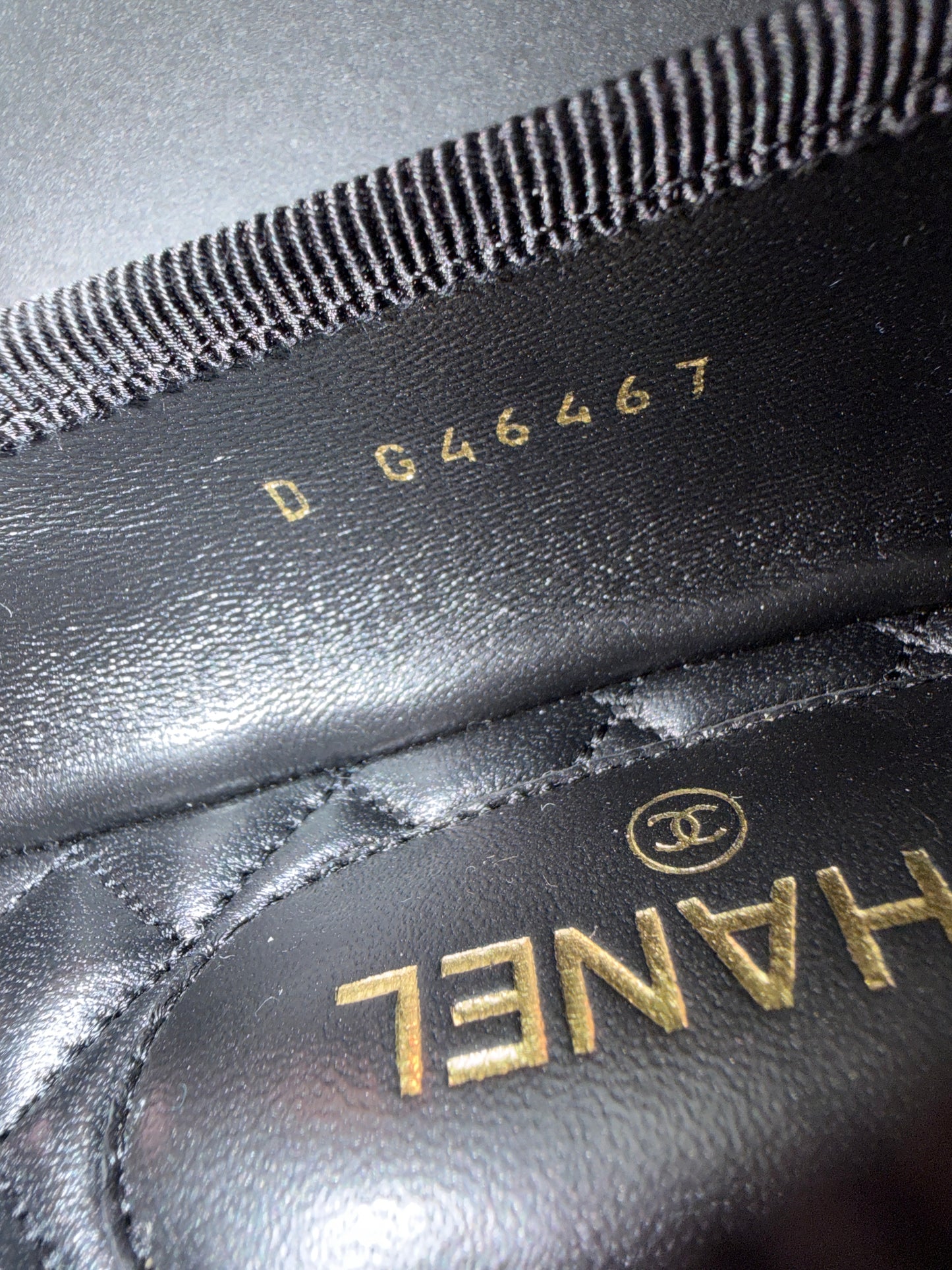 2026 CHANEL CC LOGO BLACK LEATHER CAP TOE MARYJANE BALLET FLATS SHOES GOLD BUCKLE