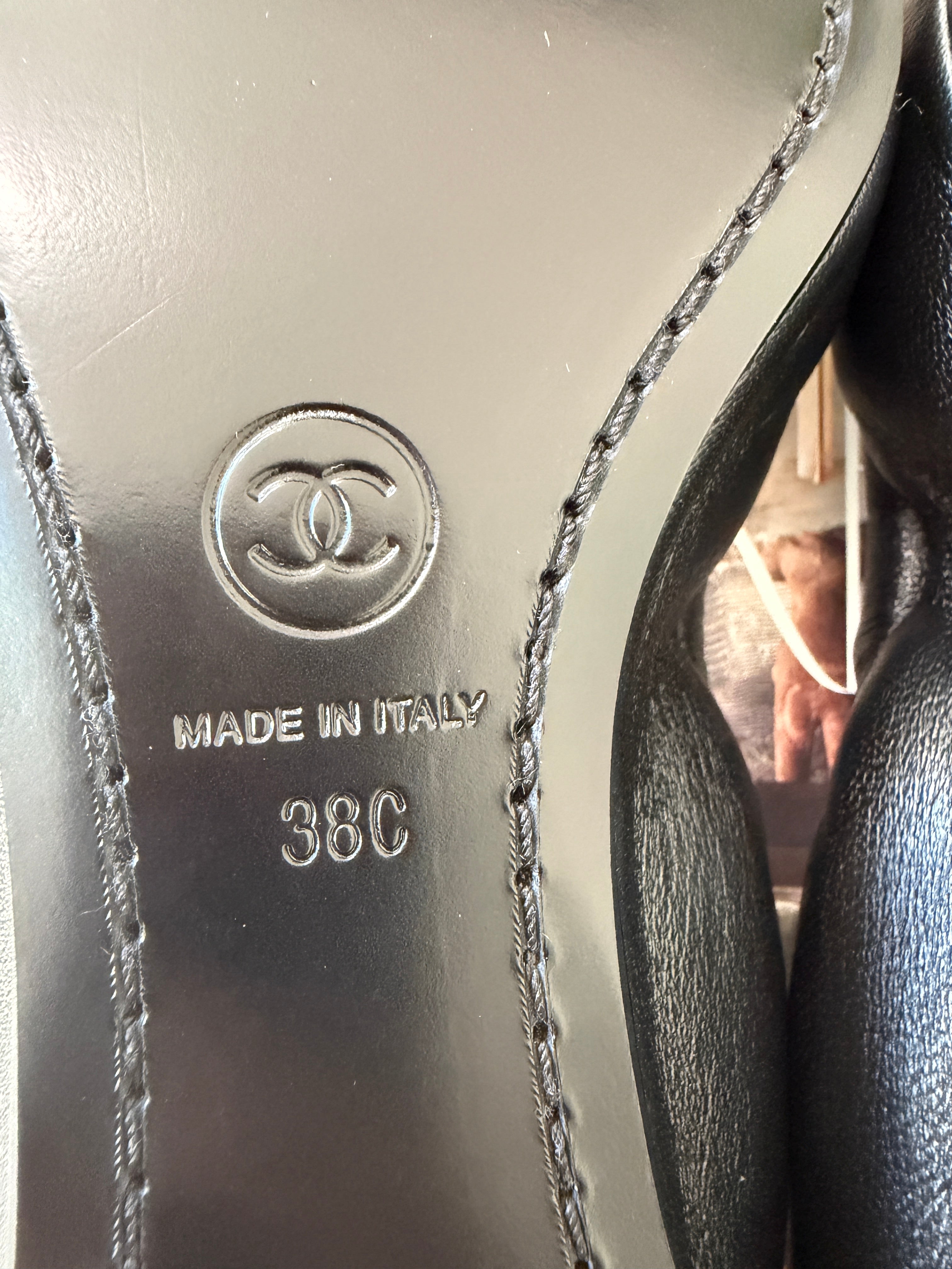 Chanel SS 26 Blazy Black Lambskin Square Toe CC Logo Turn-lock