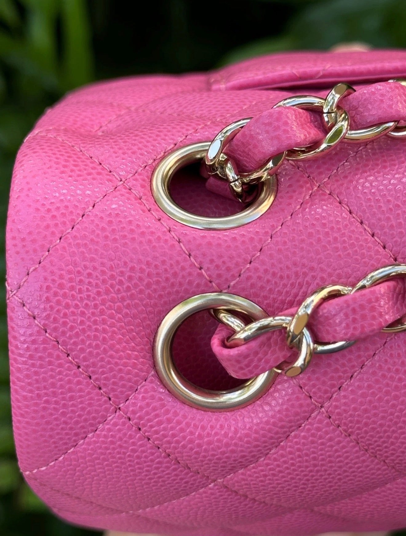 CHANEL PINK CAVIAR LEATHER SMALL CLASSIC DOUBLE FLAP BAG LIGHT GOLD HARDWARE