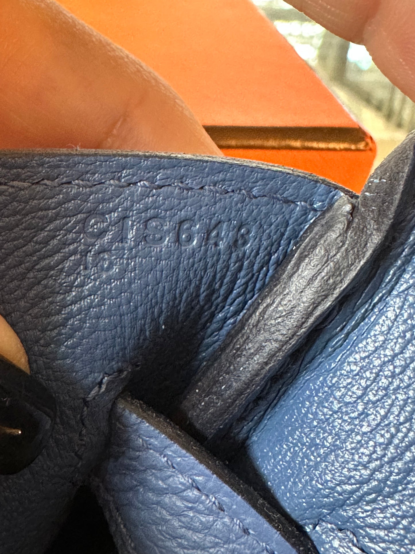 Hermes Birkin 35 Blue Bleau Brighton Togo Leather Palladium Hardware PHW Pre-Owned Bag Handbag