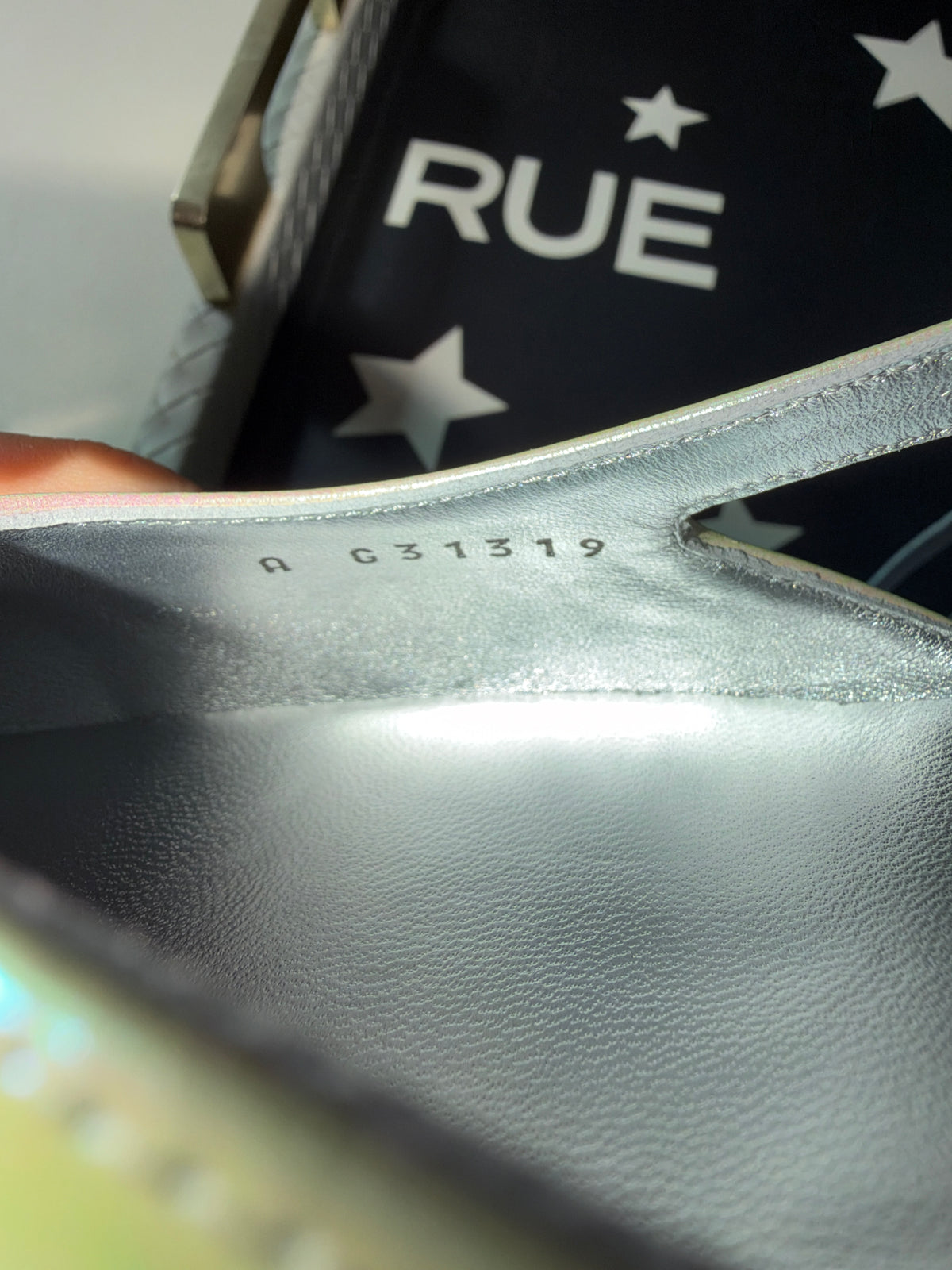 Chanel 26K Pearl White Iridescent Black Cap Toe Slingback Sling Flats