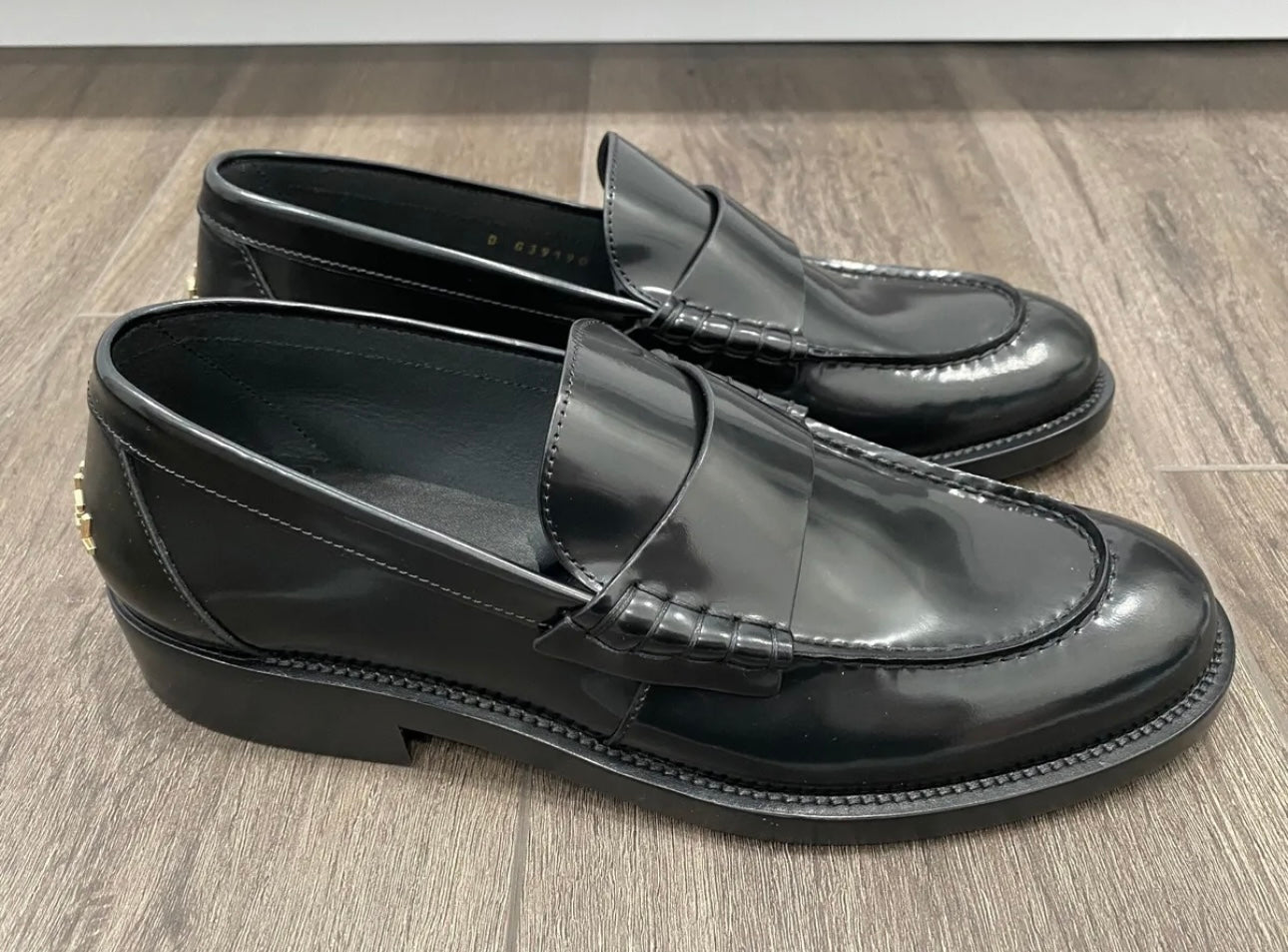 CHANEL BLACK LEATHER LOAFERS OXFORD SHOES