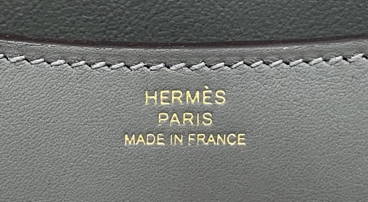 Hermès CONSTANCE 18 MINI MIRROR GRAY GRIS MEYER VEAU SWIFT LEATHER BAG GHW