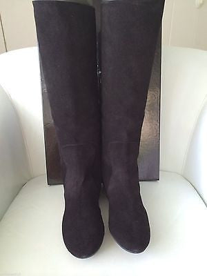 GIUSEPPE ZANOTTI SUEDE BLACK NERO BALLET TUBO FLAT PULL ON BOOT BOOTS