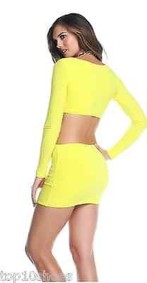 BLVD COLLECTION LONG SLEEVES MINI SUNNY V NECK CUTOUT YELLOW DRESS FORPLAY SMALL