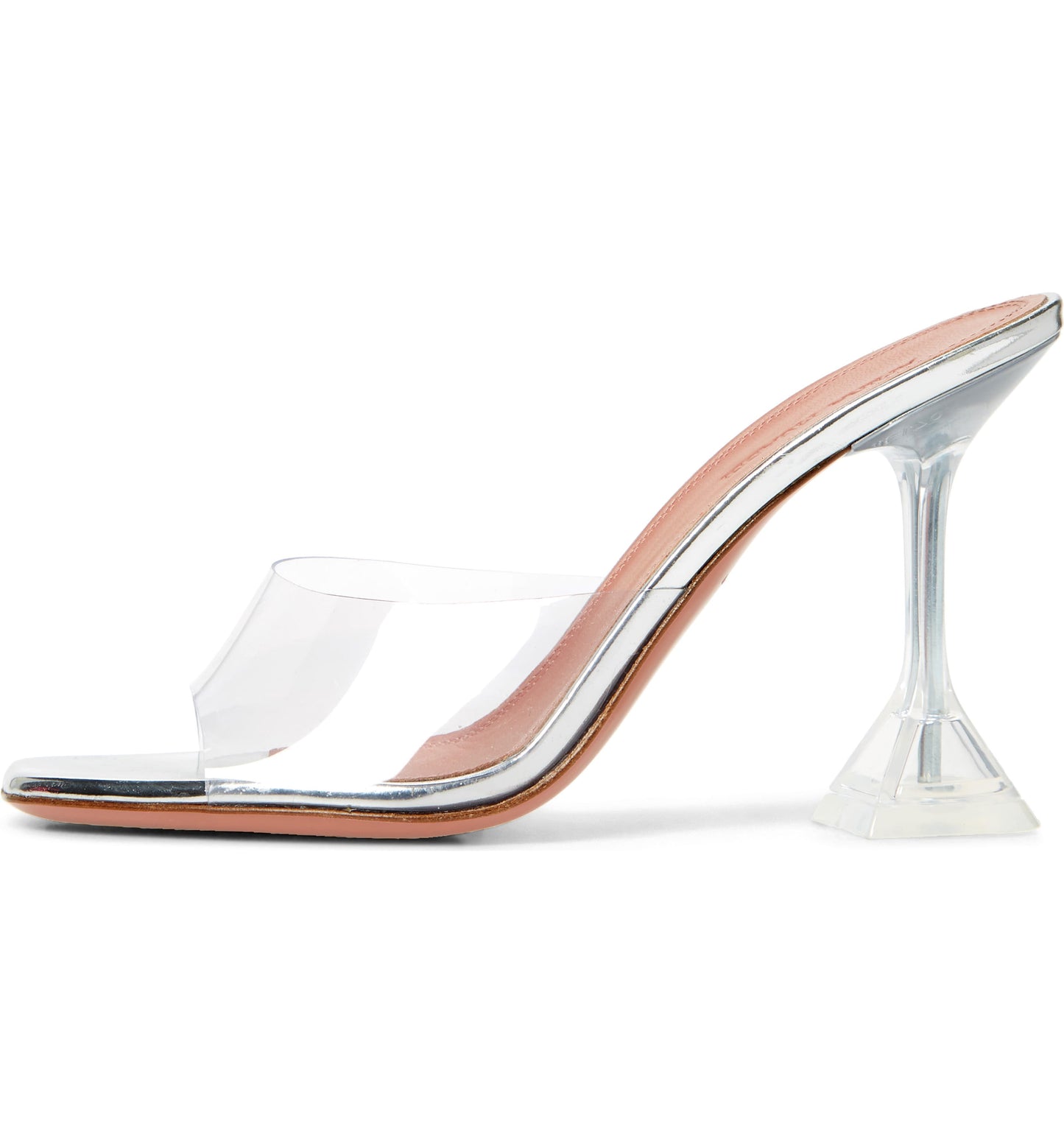 Amina Muaddi Lupita Glass Clear PVC Transparent Mule Mules Plastic Heels Open Toe