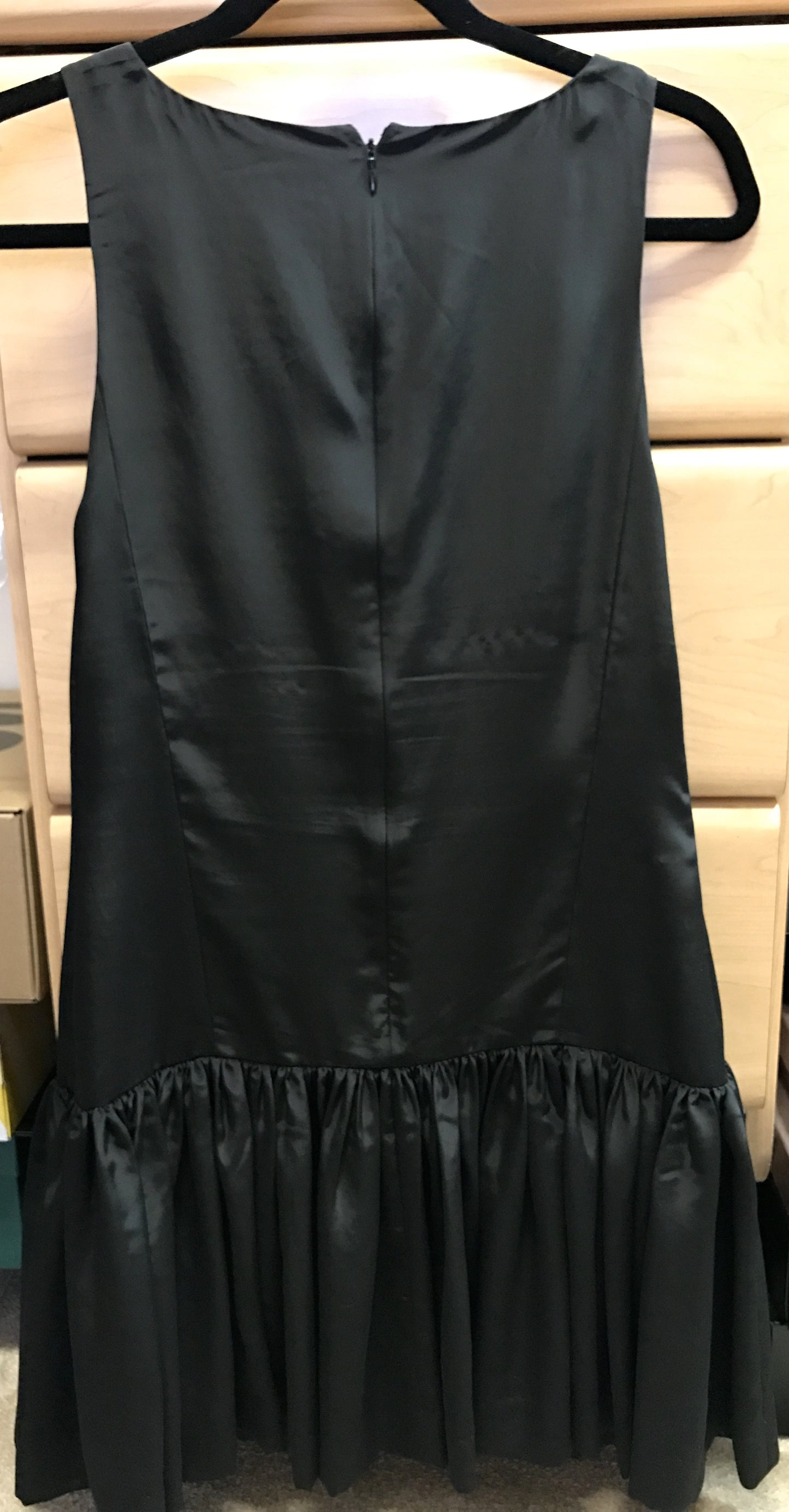 ZAC POSEN MANDY SLEEVELESS SILK JEWELLED BUG BLACK LOW WAIST COCKTAIL DRESS
