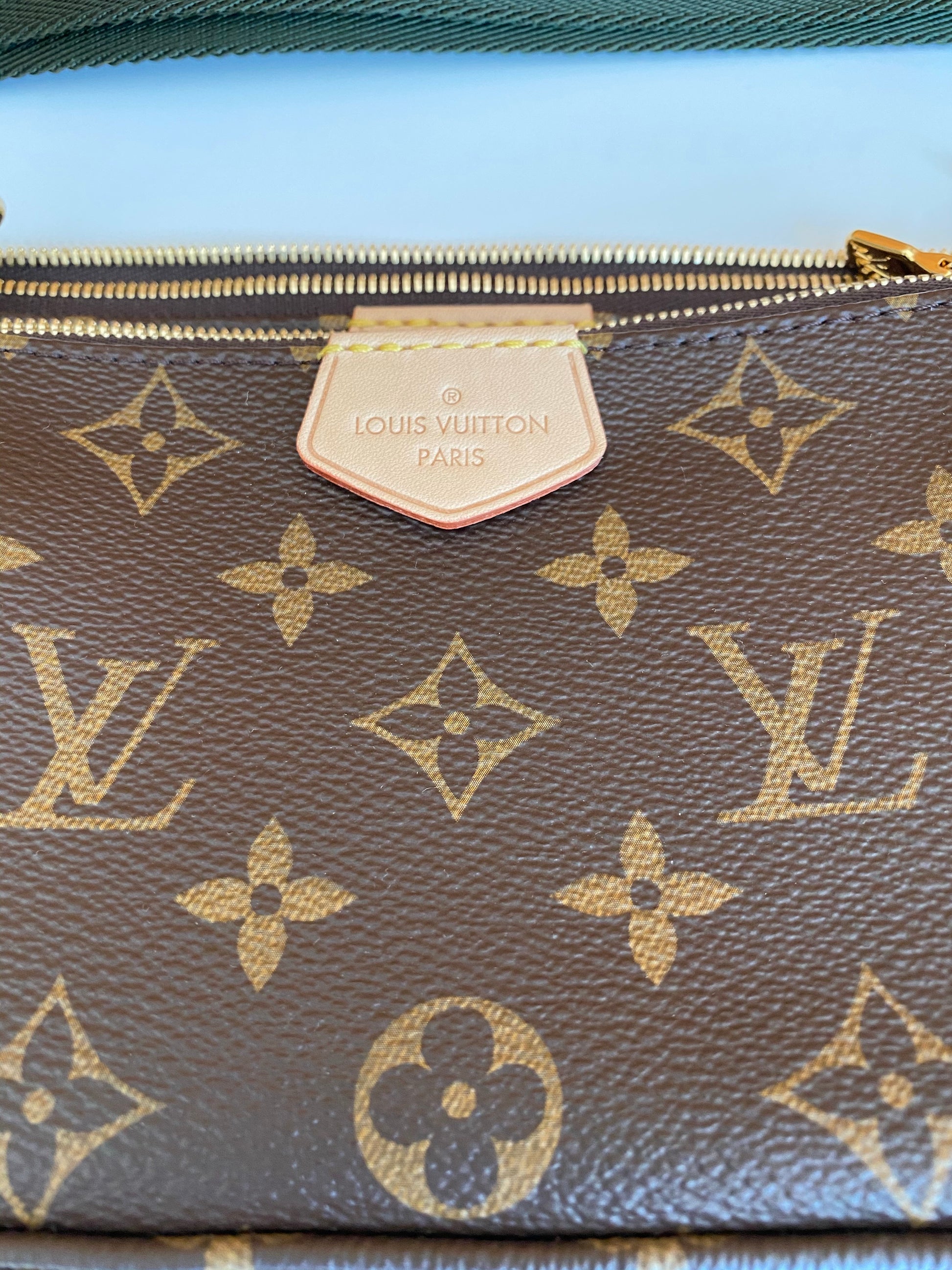 Louis Vuitton Multi Pochette Brown LV Print Rose Pink Green Strap Cros –  Miami Lux Boutique