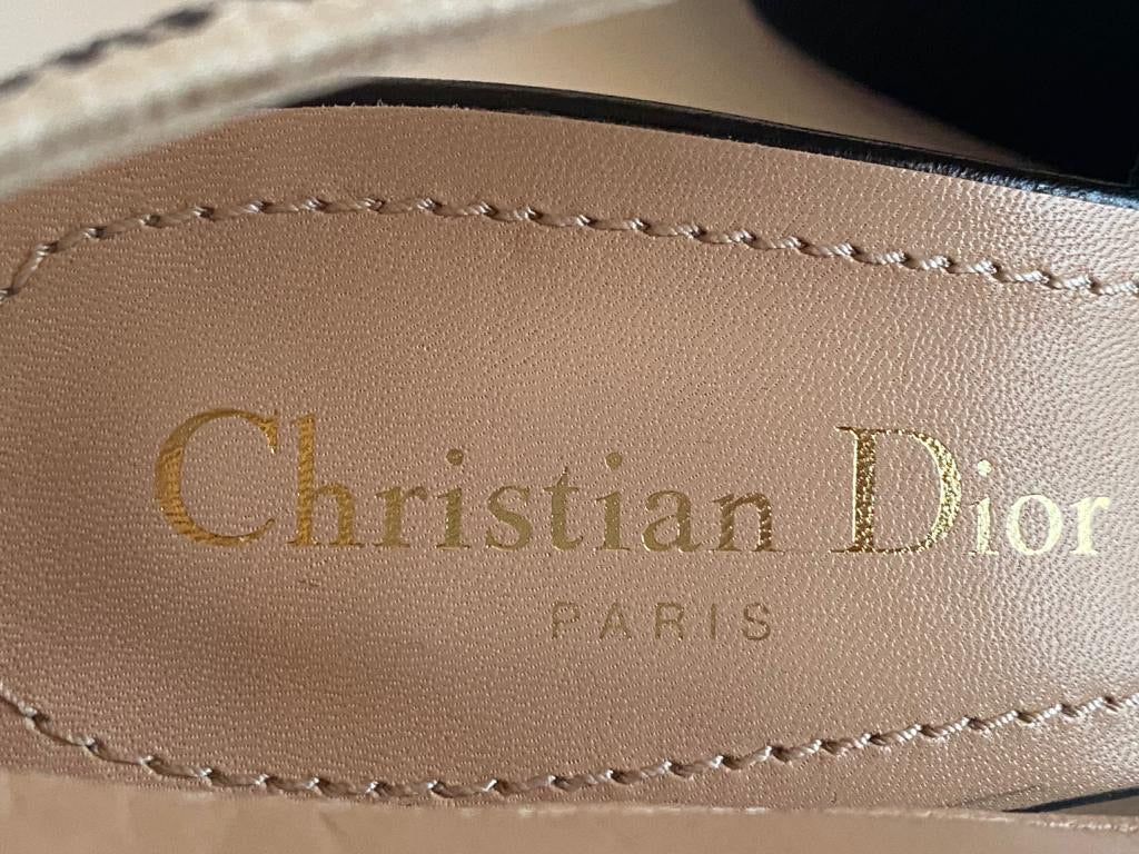 CHRISTIAN DIOR J'ADIOR FABRIC & RIBBON BLACK NOIR SHOES SLINGBACK LOW HEEL