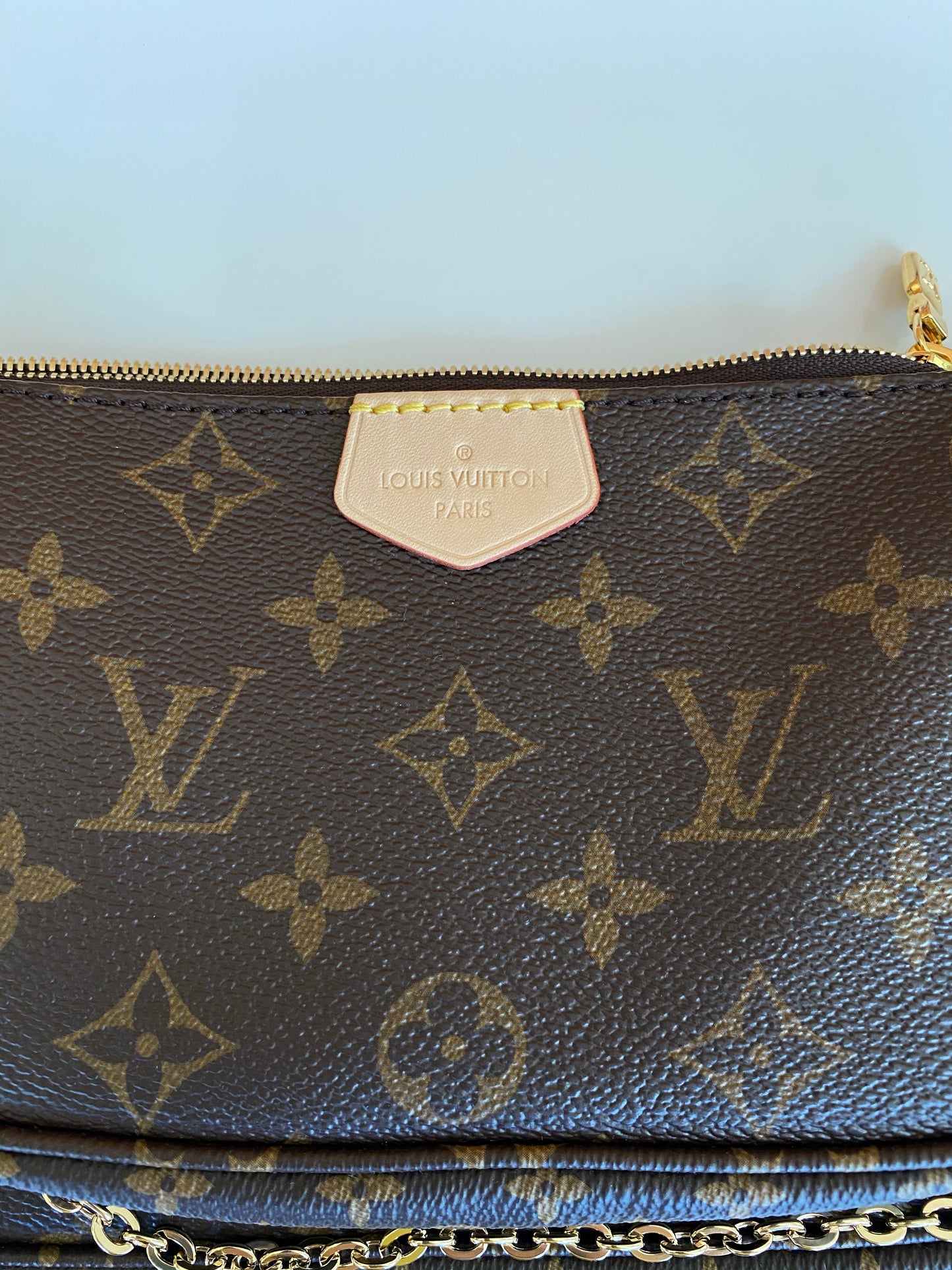 Louis Vuitton Multi Pochette Brown LV Print Khaki Green Strap