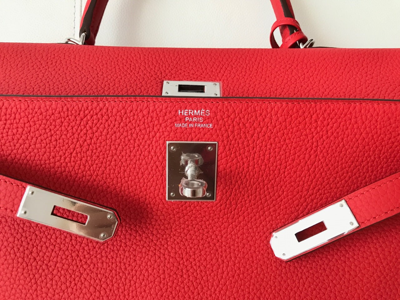 Hermes Kelly 35 Rouge Tomate Red Retourne Togo Palladium Hardware