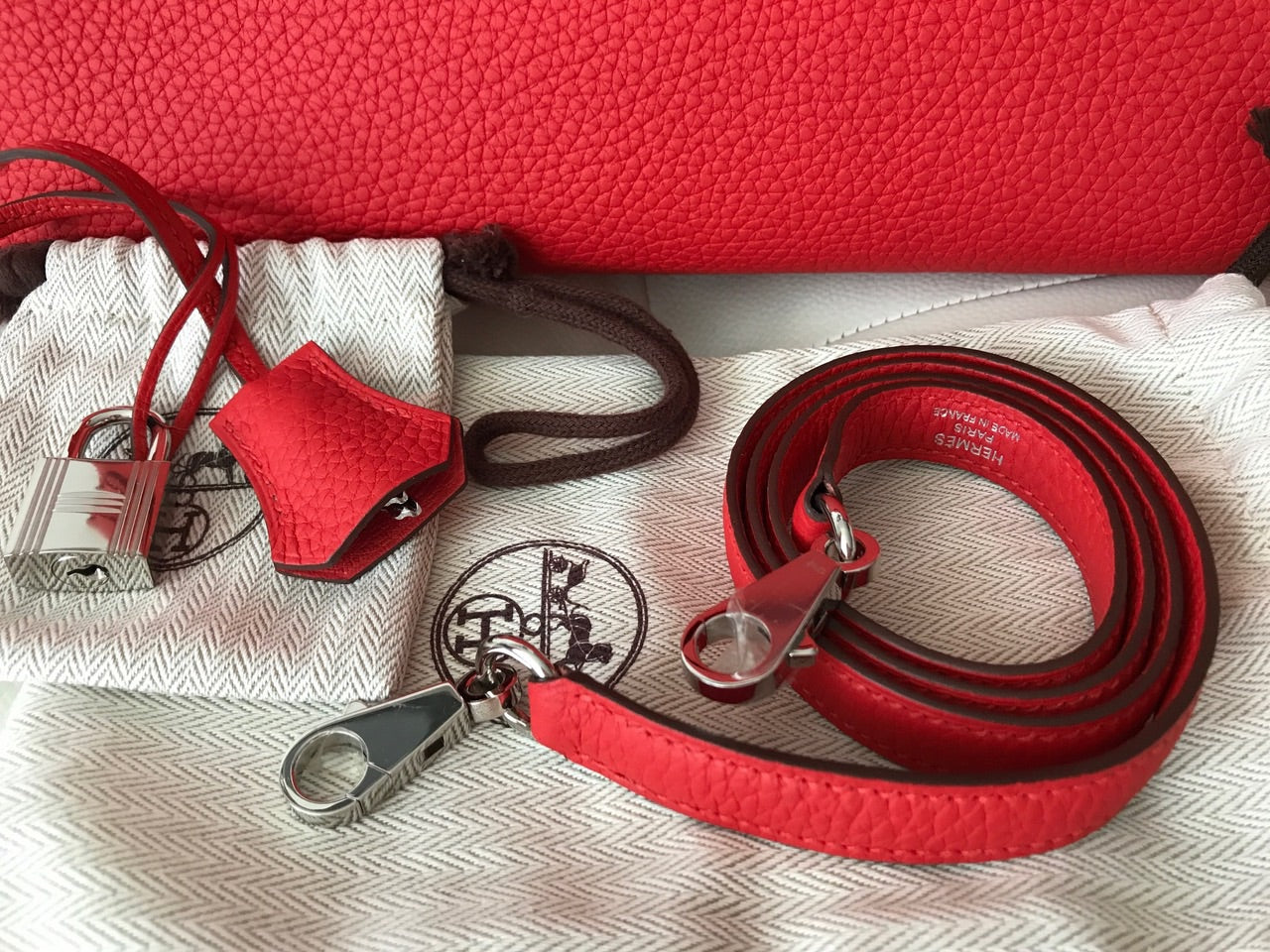 Hermes Kelly 35 Rouge Tomate Red Togo Palladium Hardware