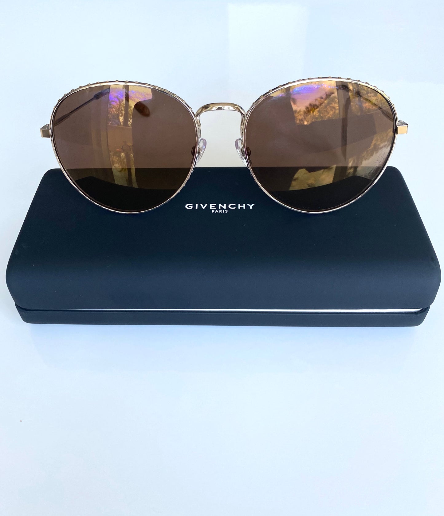 Givenchy Metal Round Frames Sunglasses Gold