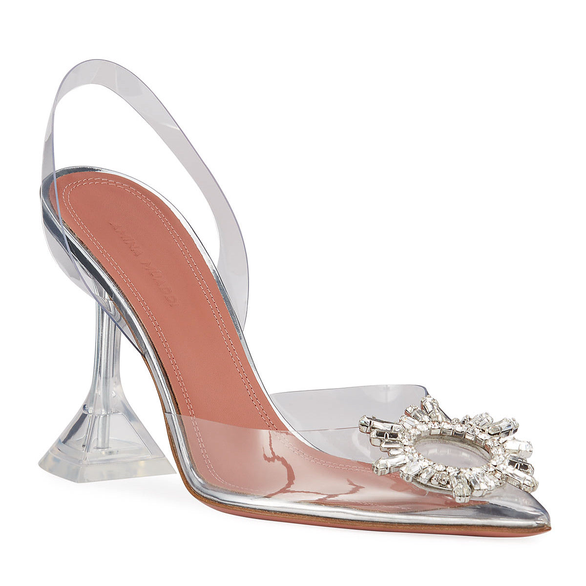 Amina Muaddi Begum Transparent PVC Clear Slingback Pumps