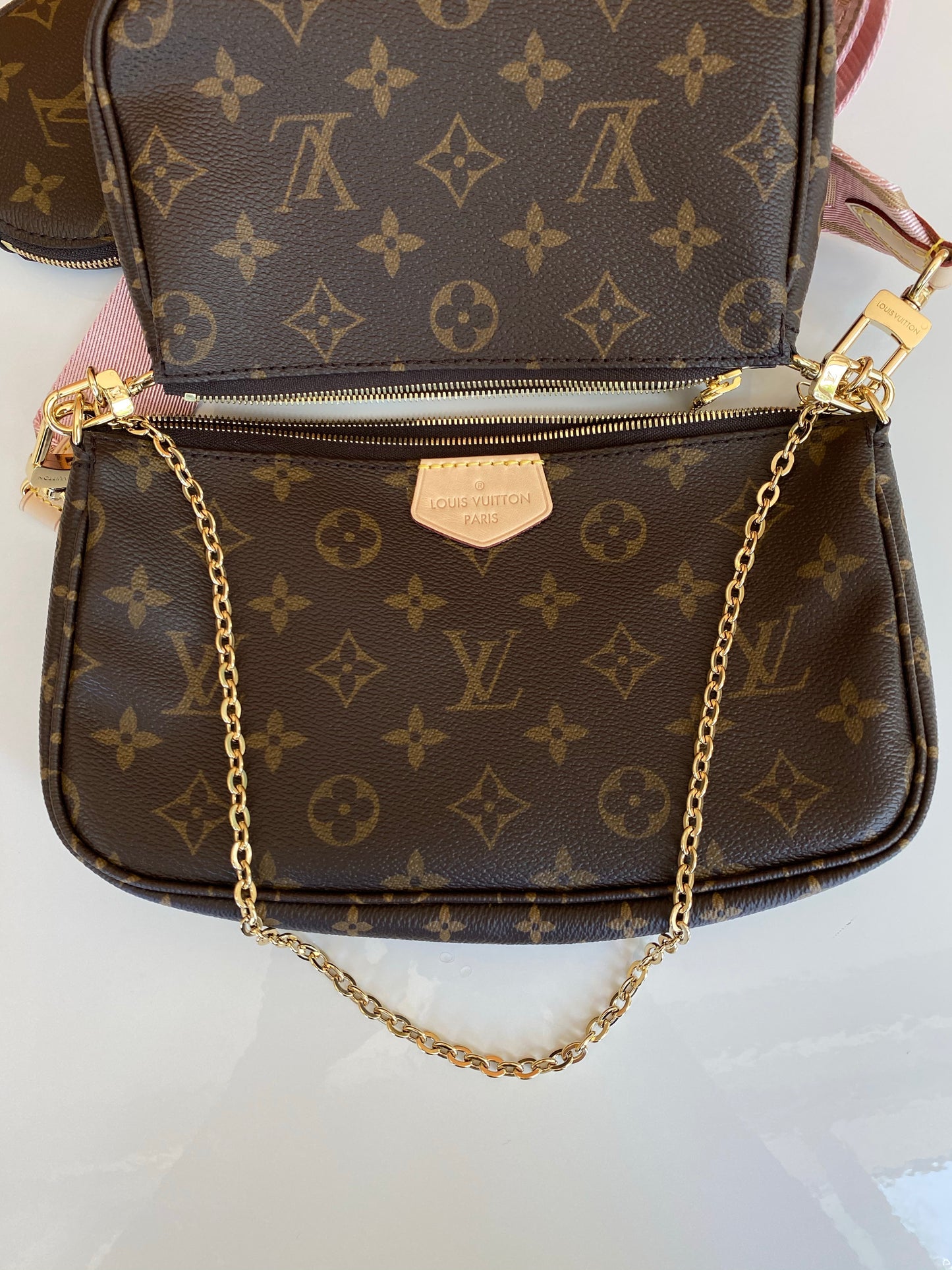 lv cross body bag pink strap