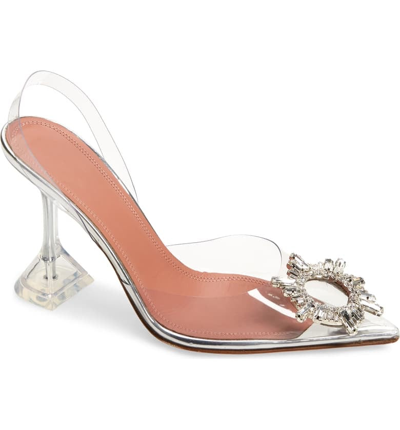 Amina Muaddi Begum Transparent PVC Clear Slingback Pumps