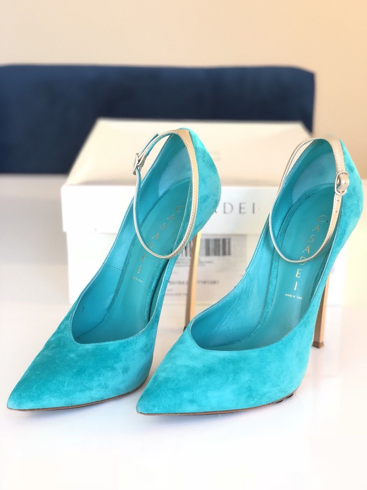 Giaro TAYA TURQUOISE VELOUR - Shoebidoo Shoes | Giaro high heels